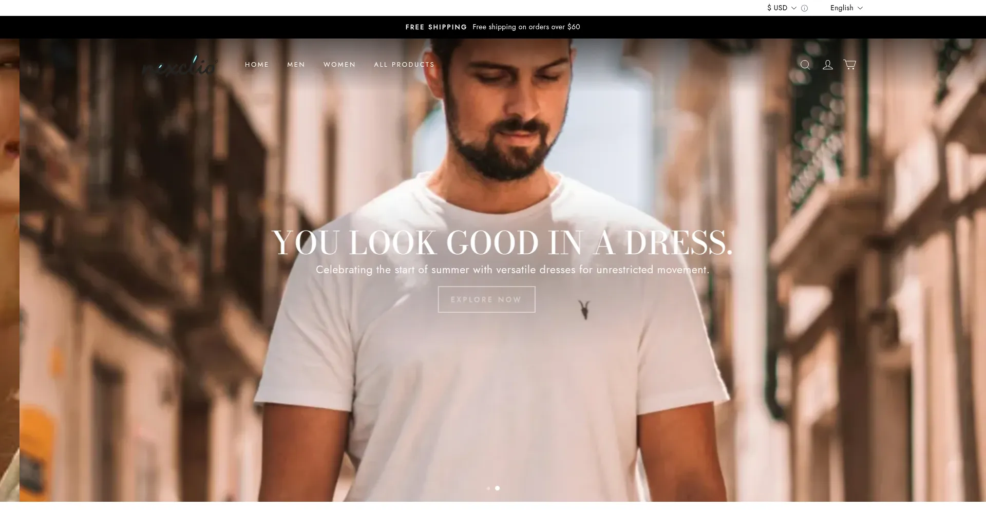 Website screenshot of Nexclio.com