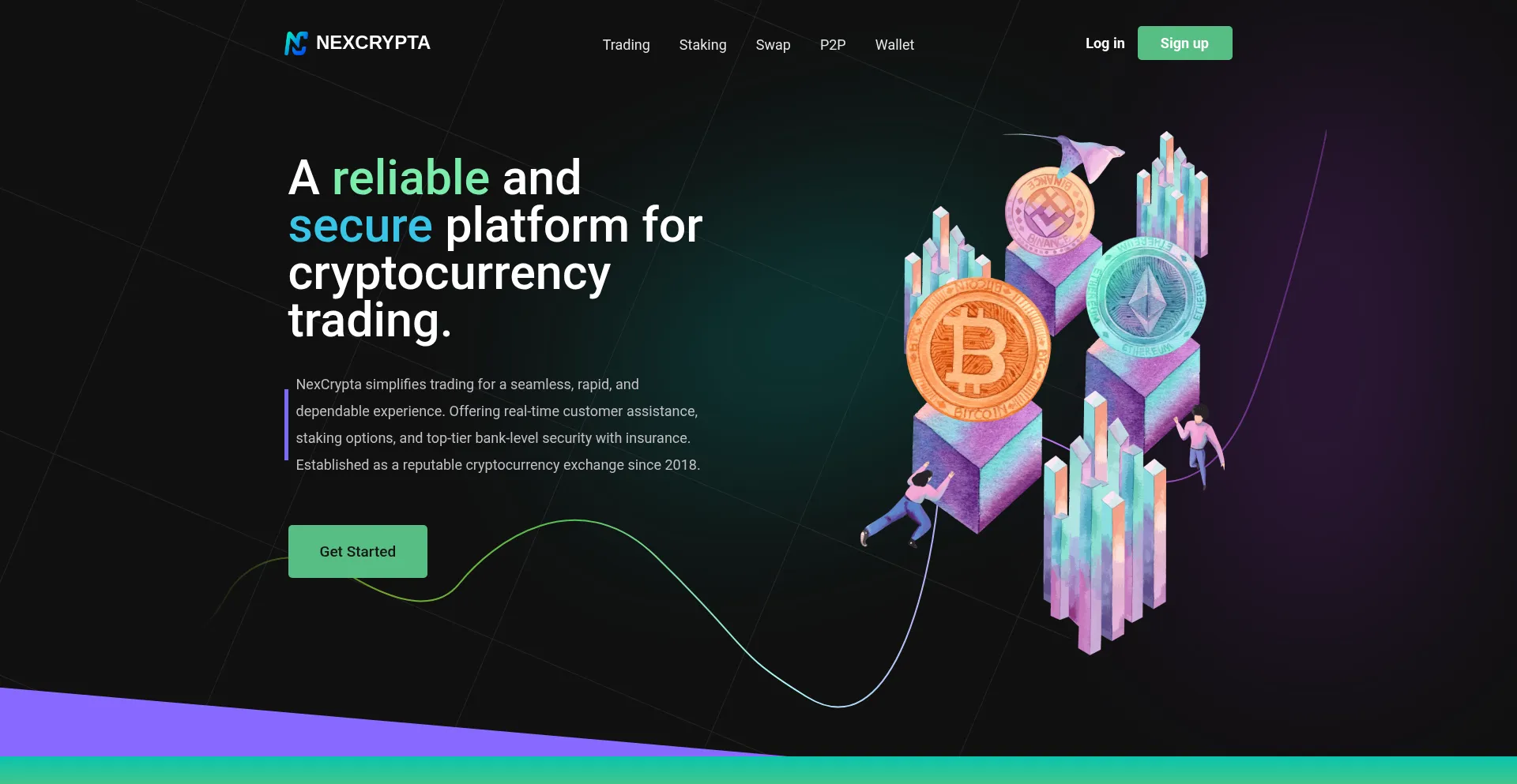 Website screenshot of Nexcrypta.pro