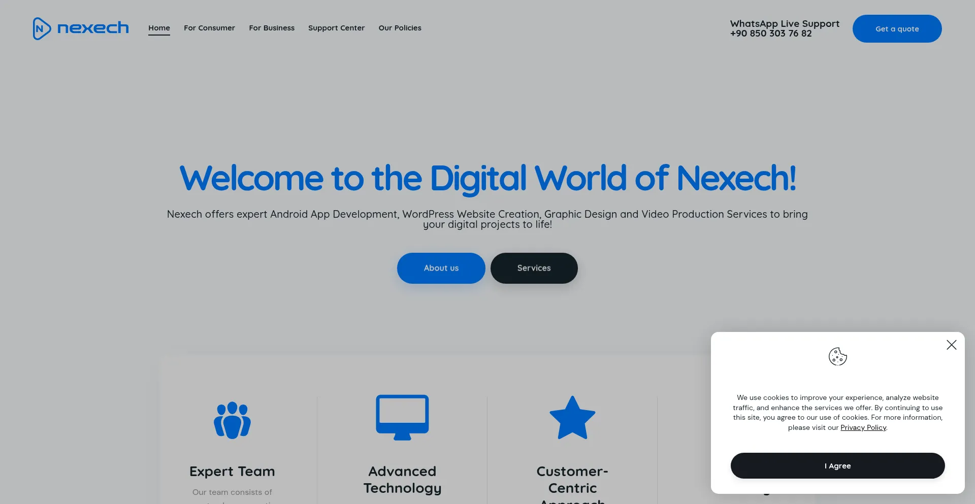 Website screenshot of Nexech.com