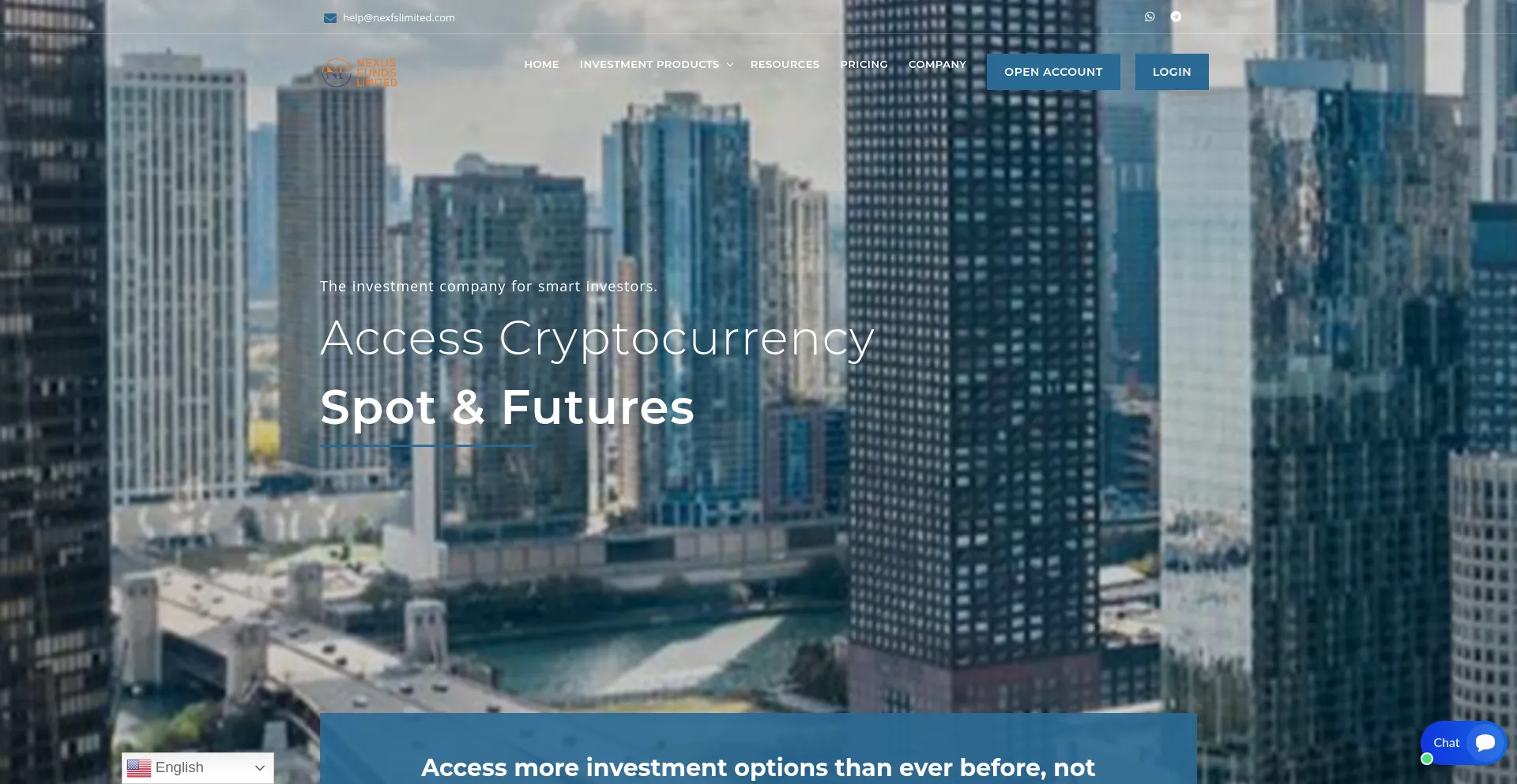 Website screenshot of Nexfslimited.com
