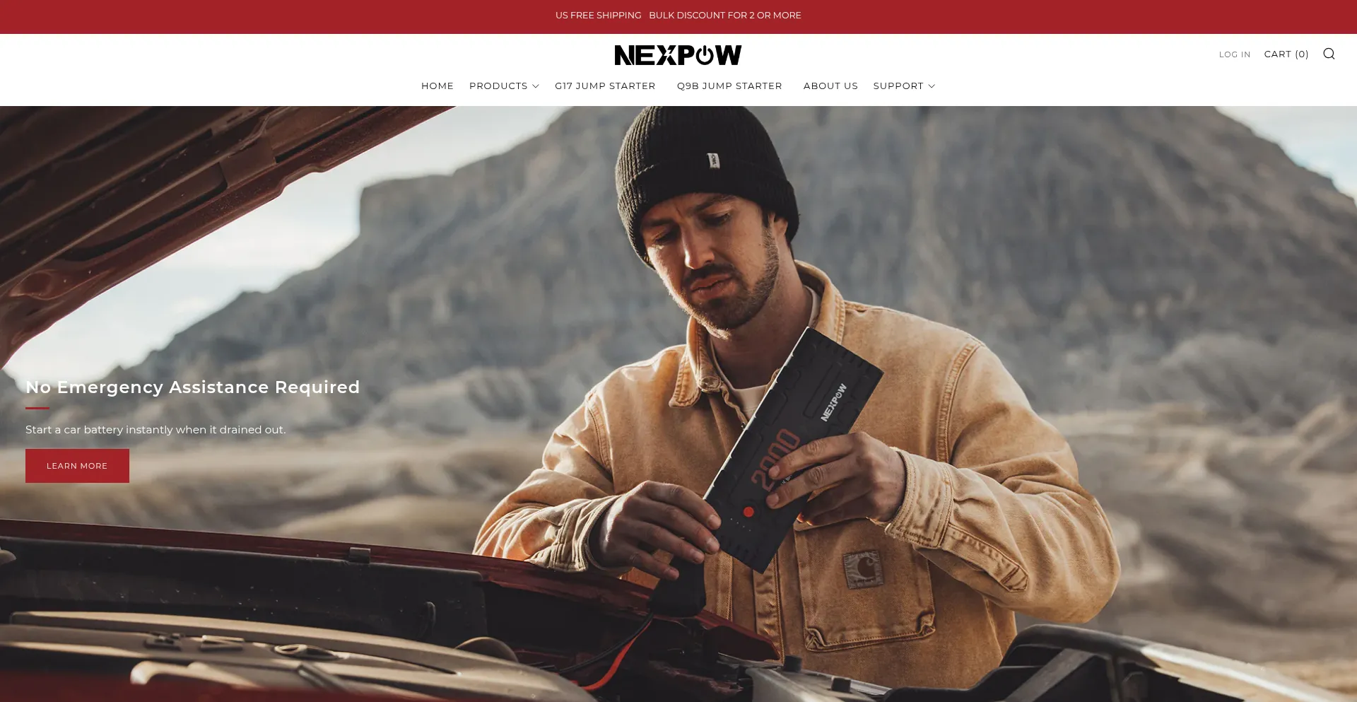 Website screenshot of Nexpow.com