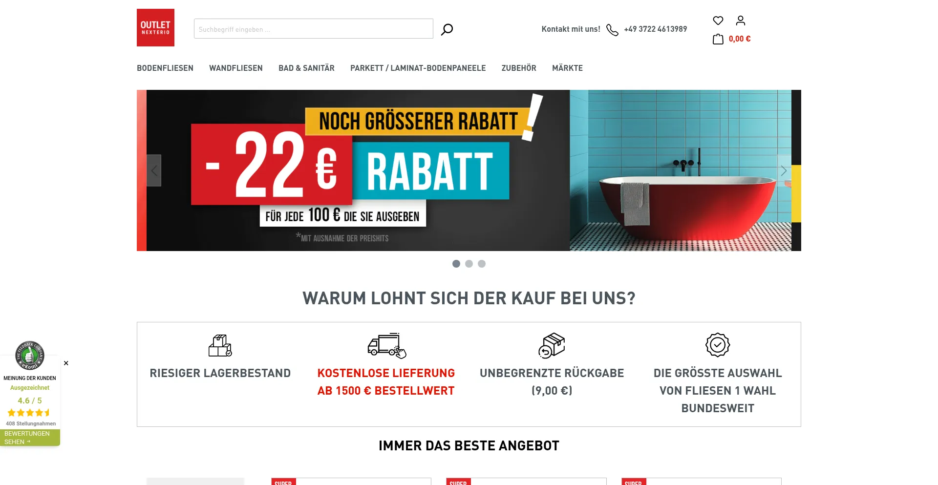 Website screenshot of Nexterio.de