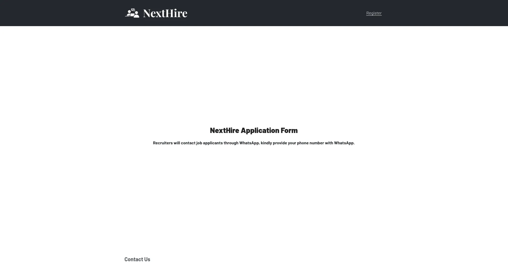 Website screenshot of Nexthire.info
