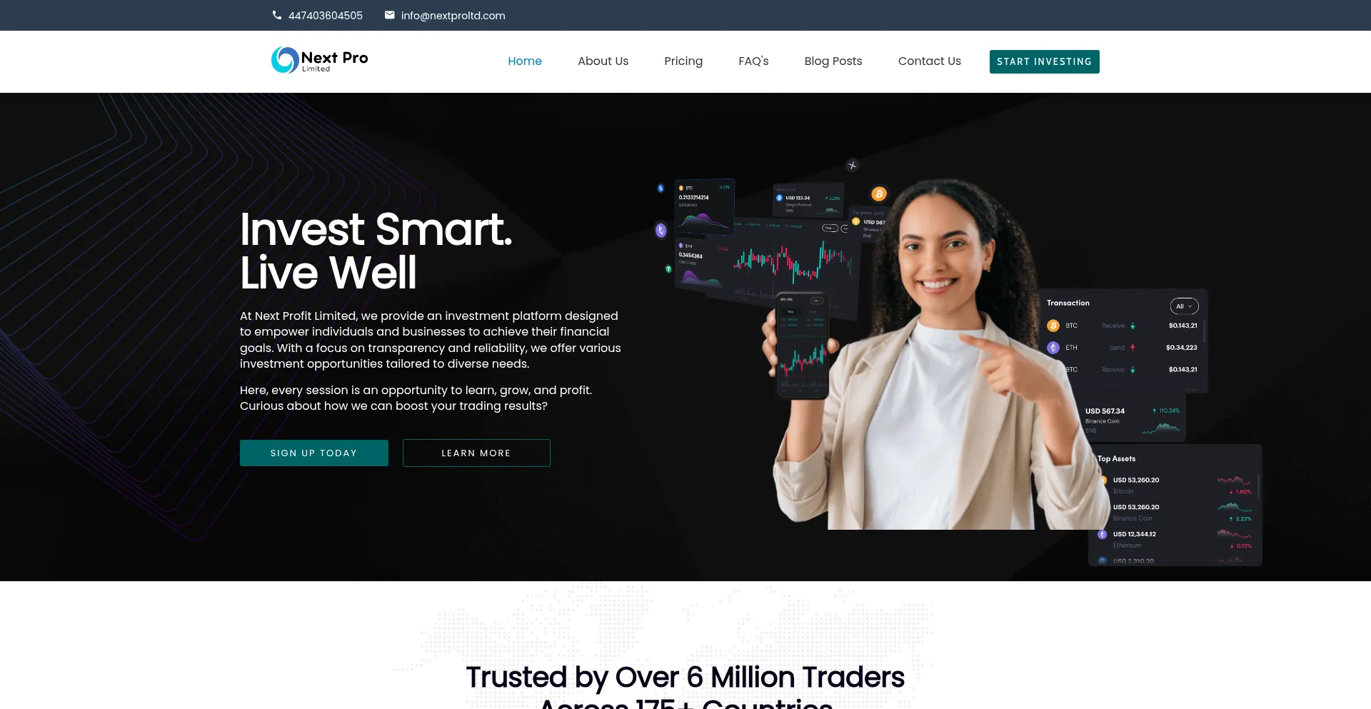 Website screenshot of Nextproltd.com