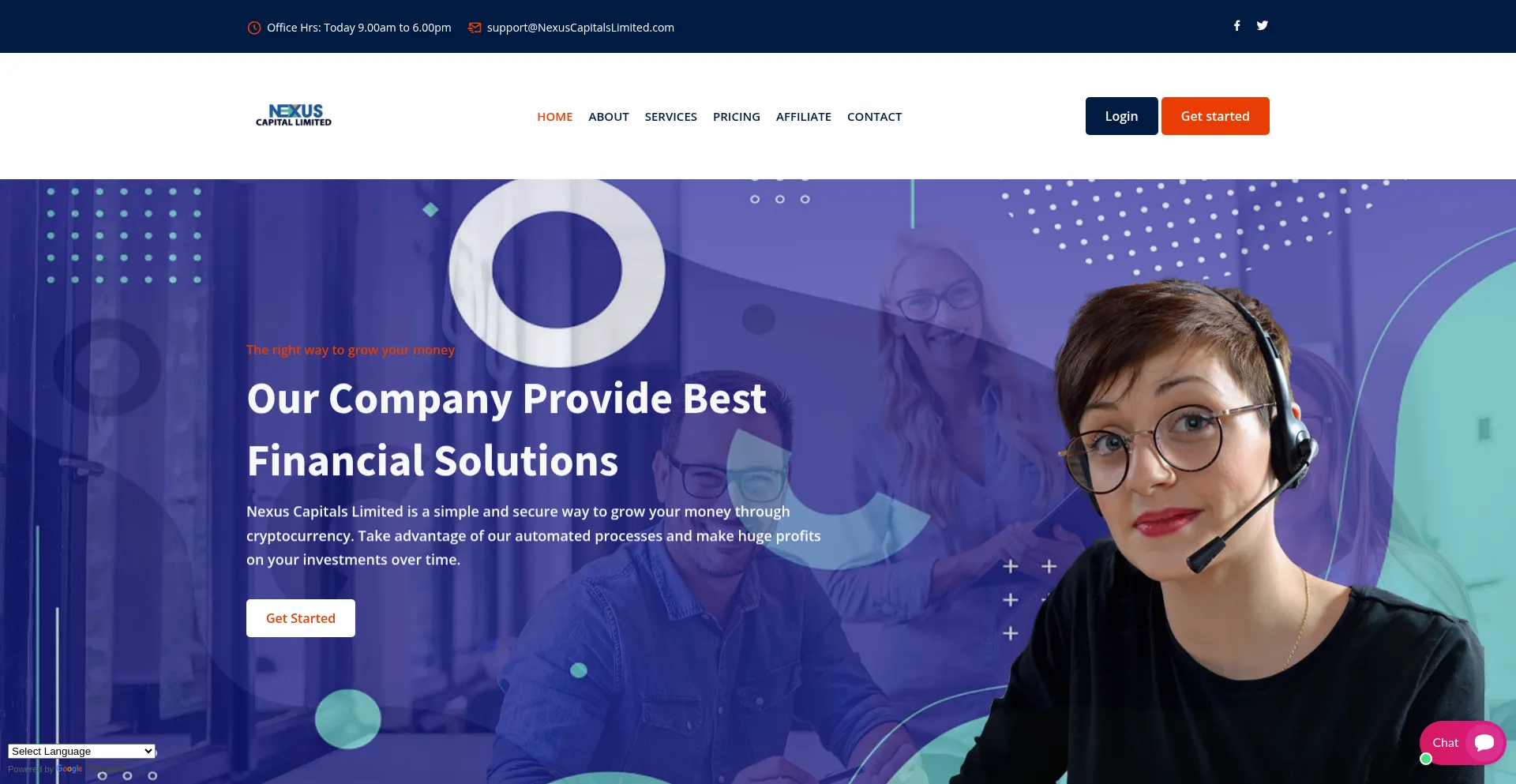 Website screenshot of Nexuscapitalslimited.com
