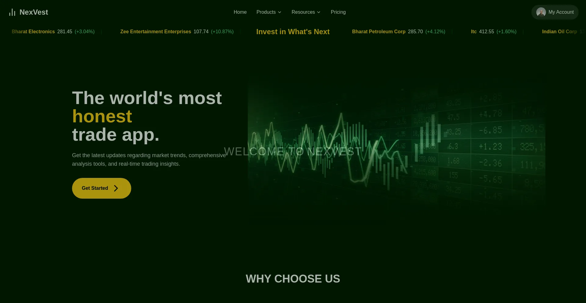 Website screenshot of Nexvest.in