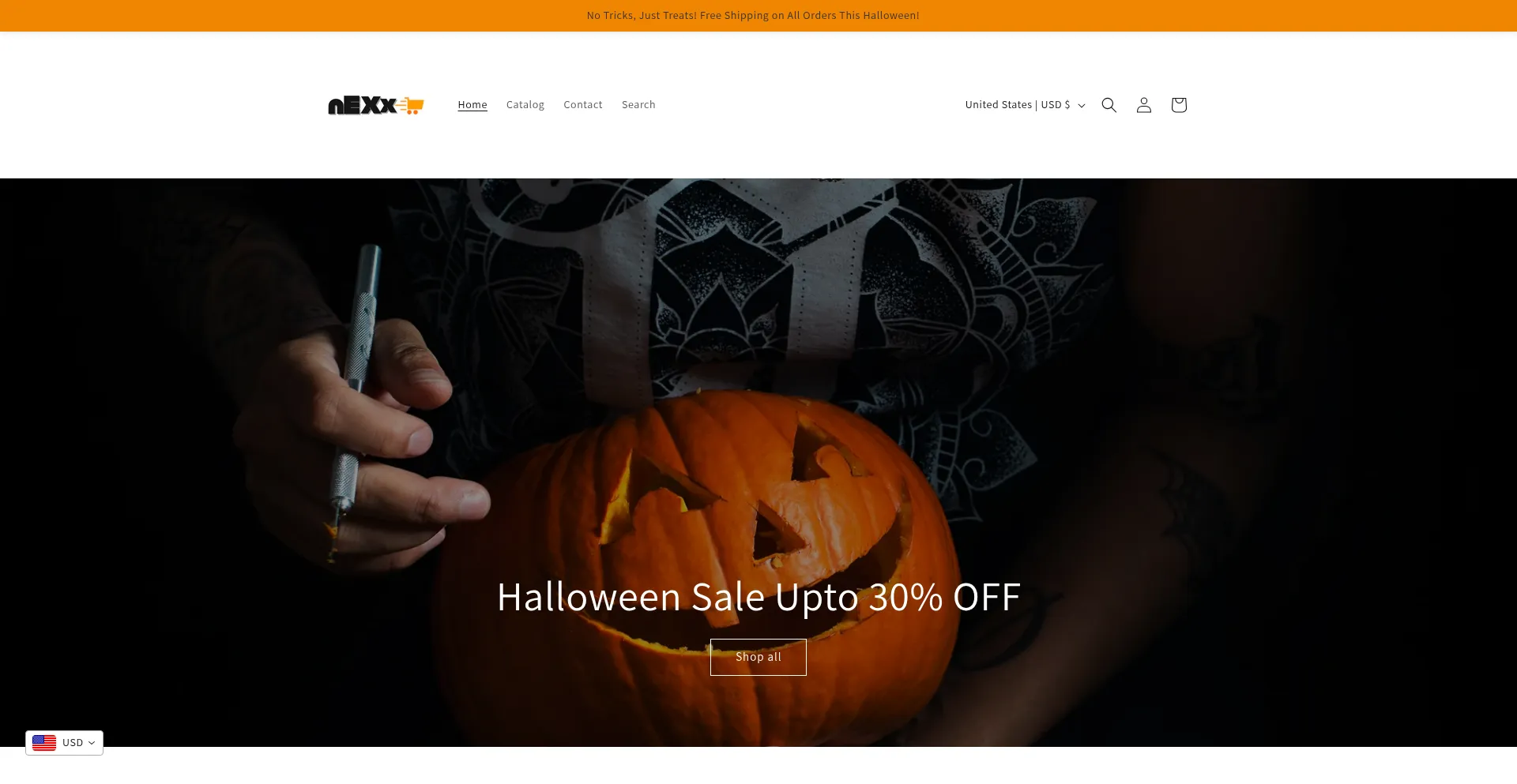 Website screenshot of Nexxcart.com