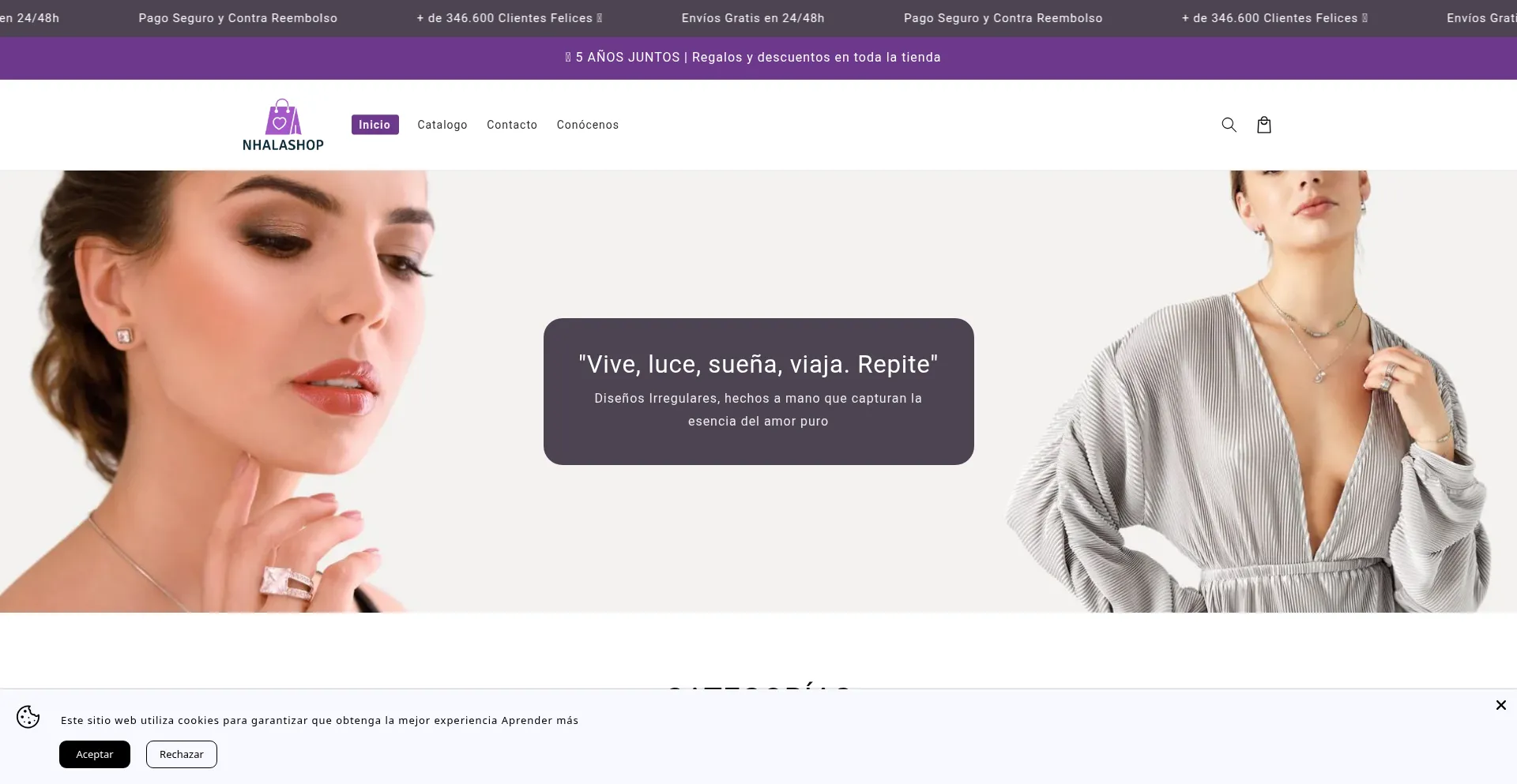 Website screenshot of Nhalashop.com