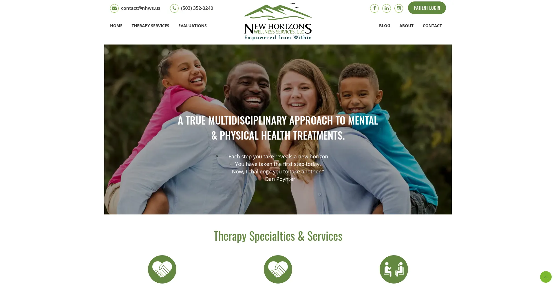 Website screenshot of Nhws.us