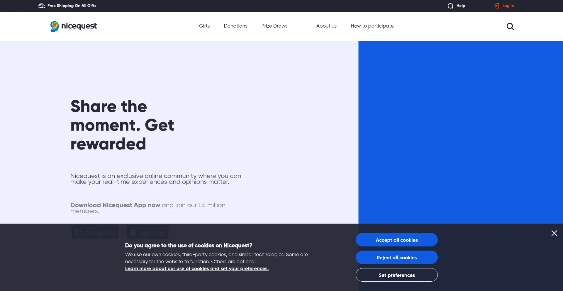 Website screenshot of Nicequest.com