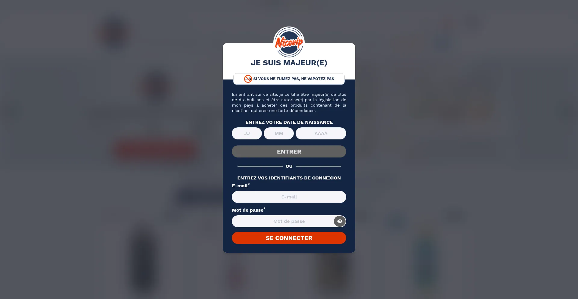 Website screenshot of Nicovip.com