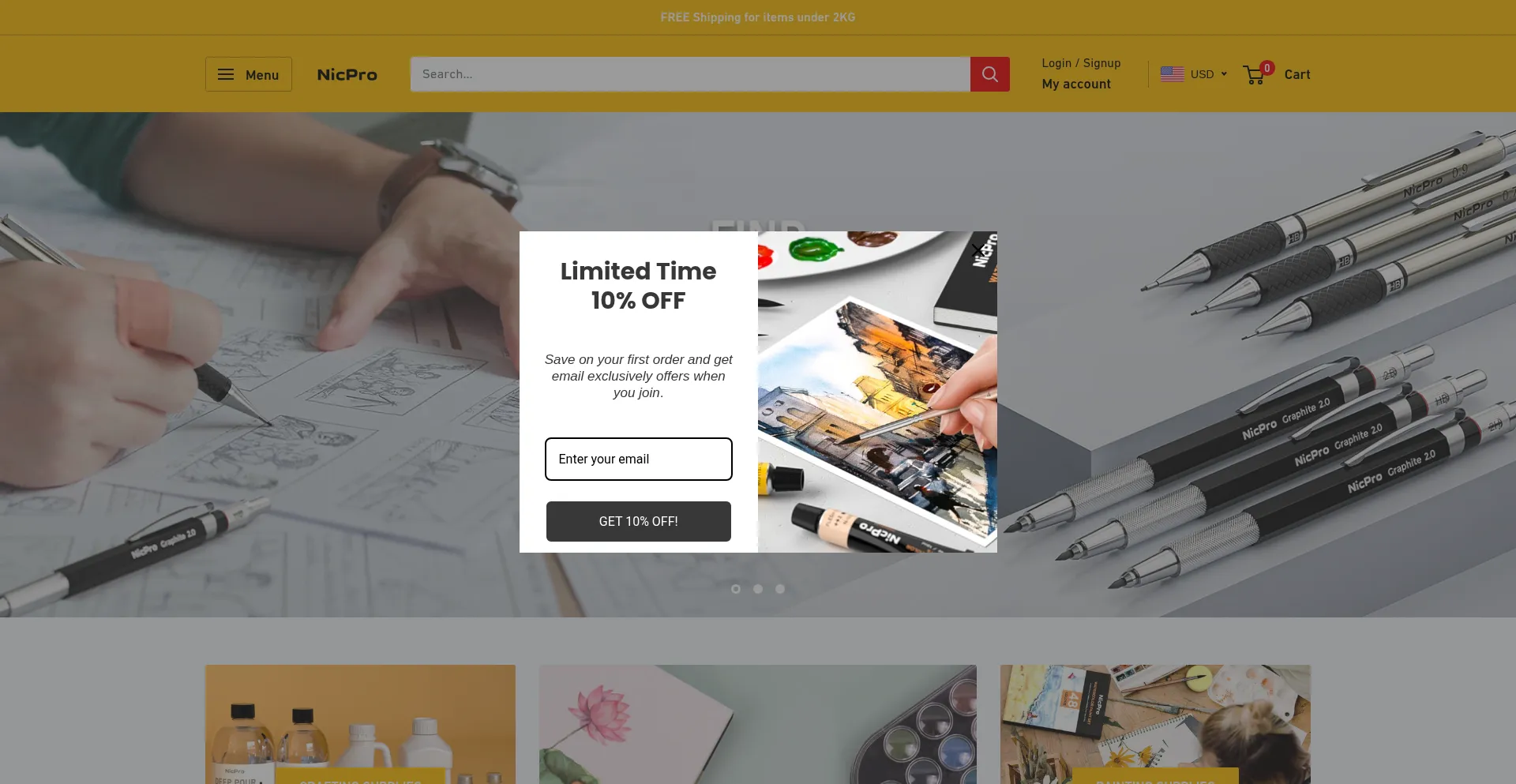 Website screenshot of Nicpro.com