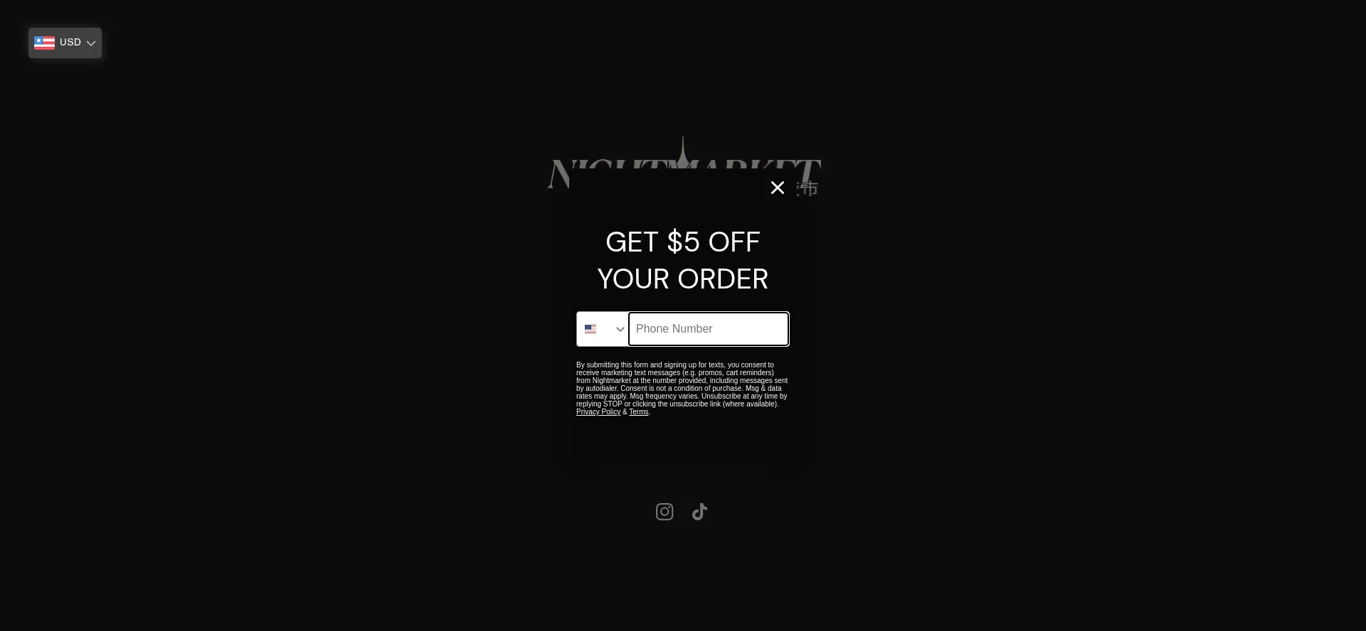 Website screenshot of Nightmarket.la