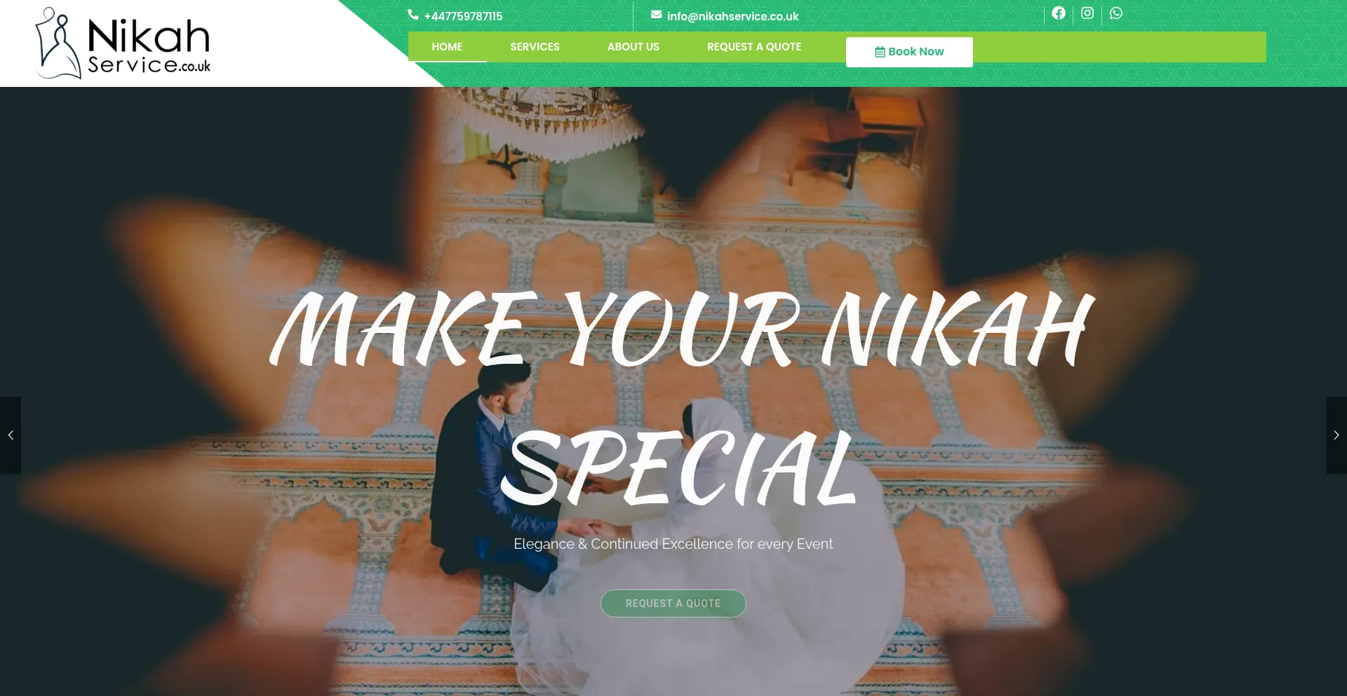 Website screenshot of Nikahservice.co.uk