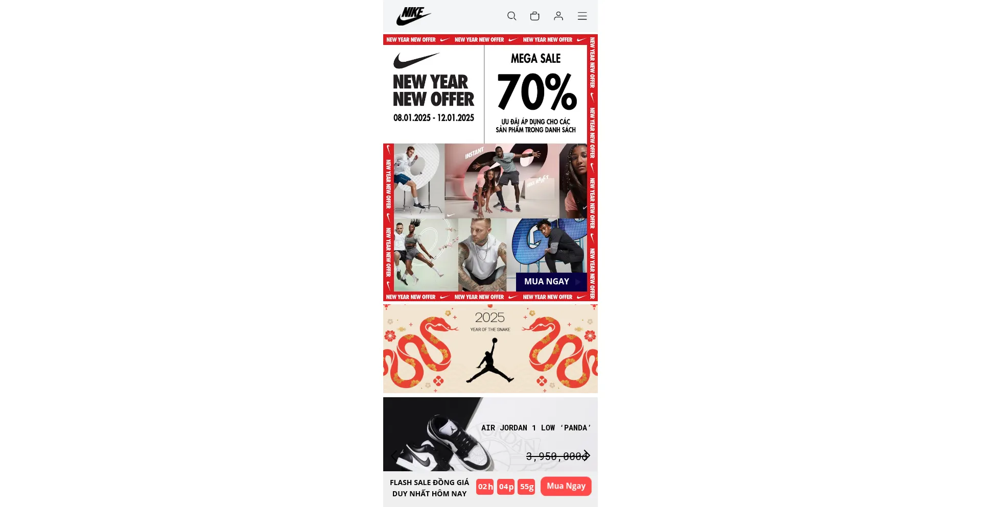 Website screenshot of Nike-store.asia