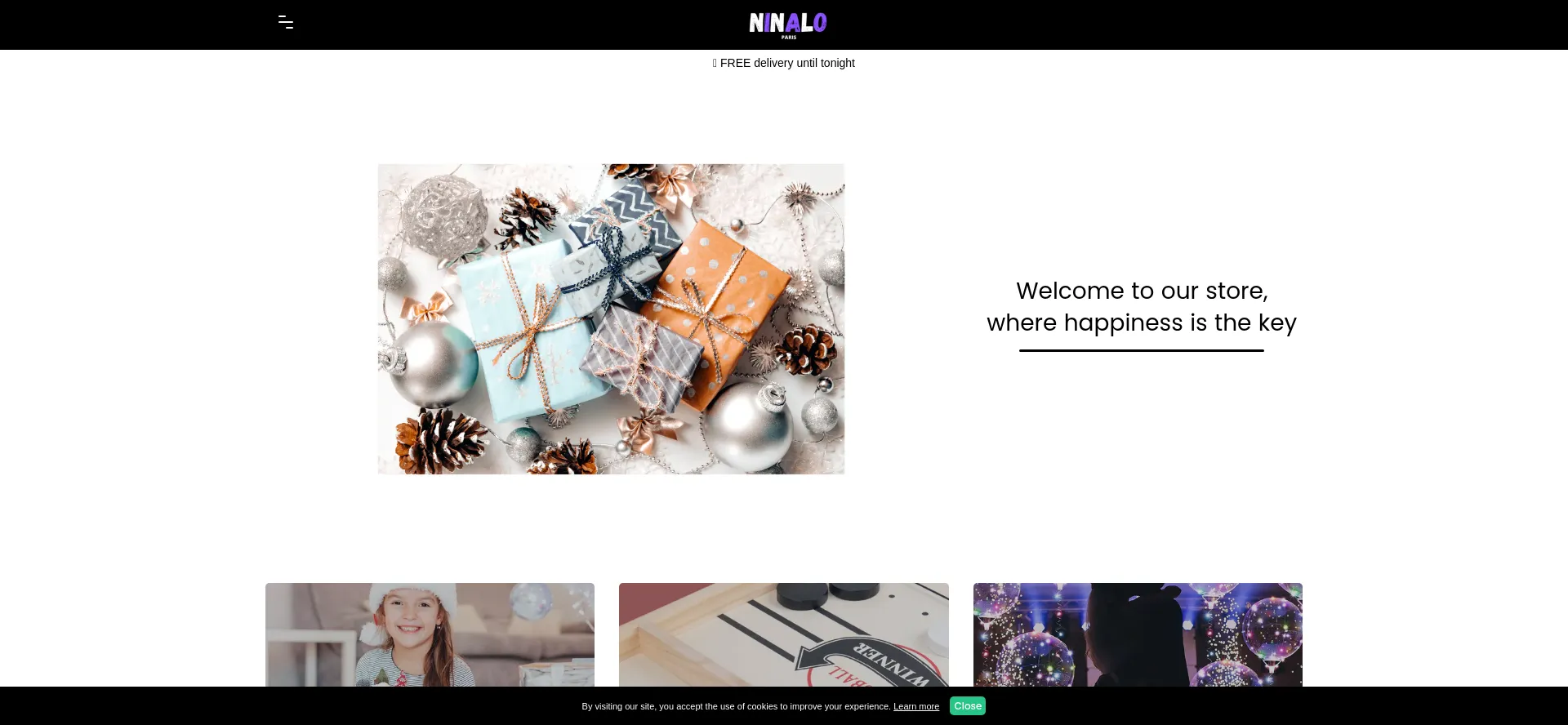 Website screenshot of Ninalo.com