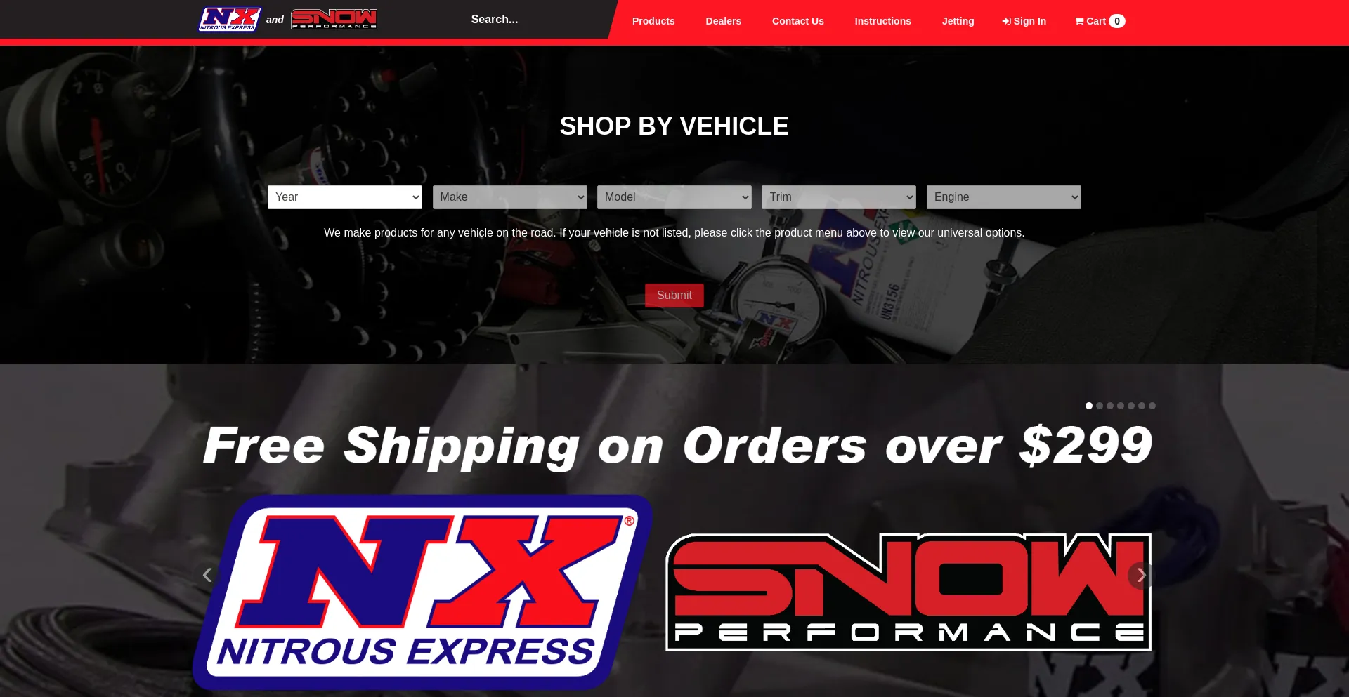Website screenshot of Nitrousexpress.com