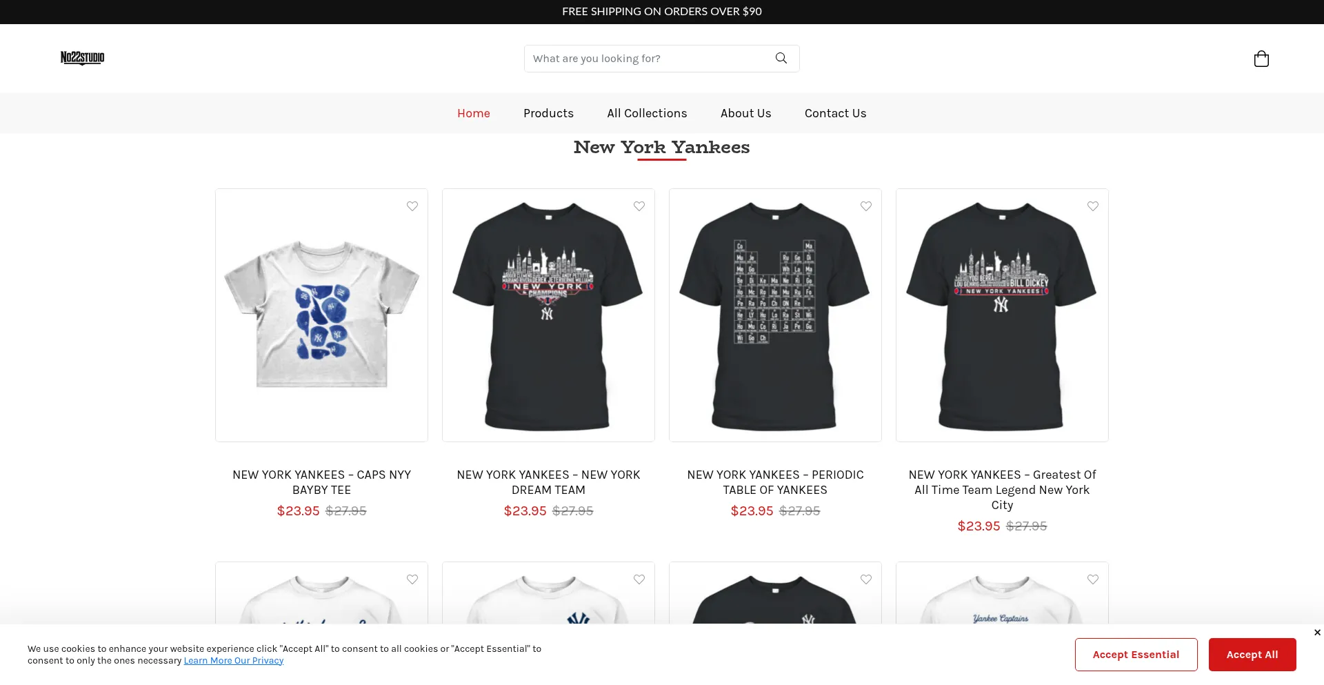 Website screenshot of No22studiostore.com