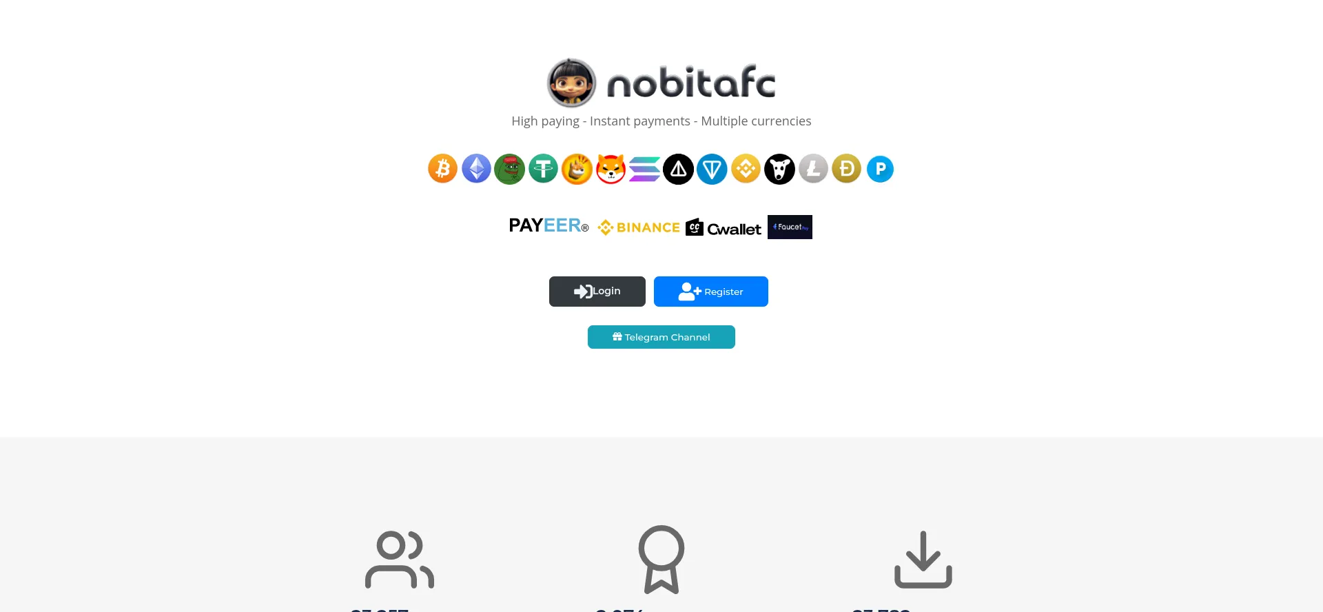 Website screenshot of Nobitafc.com