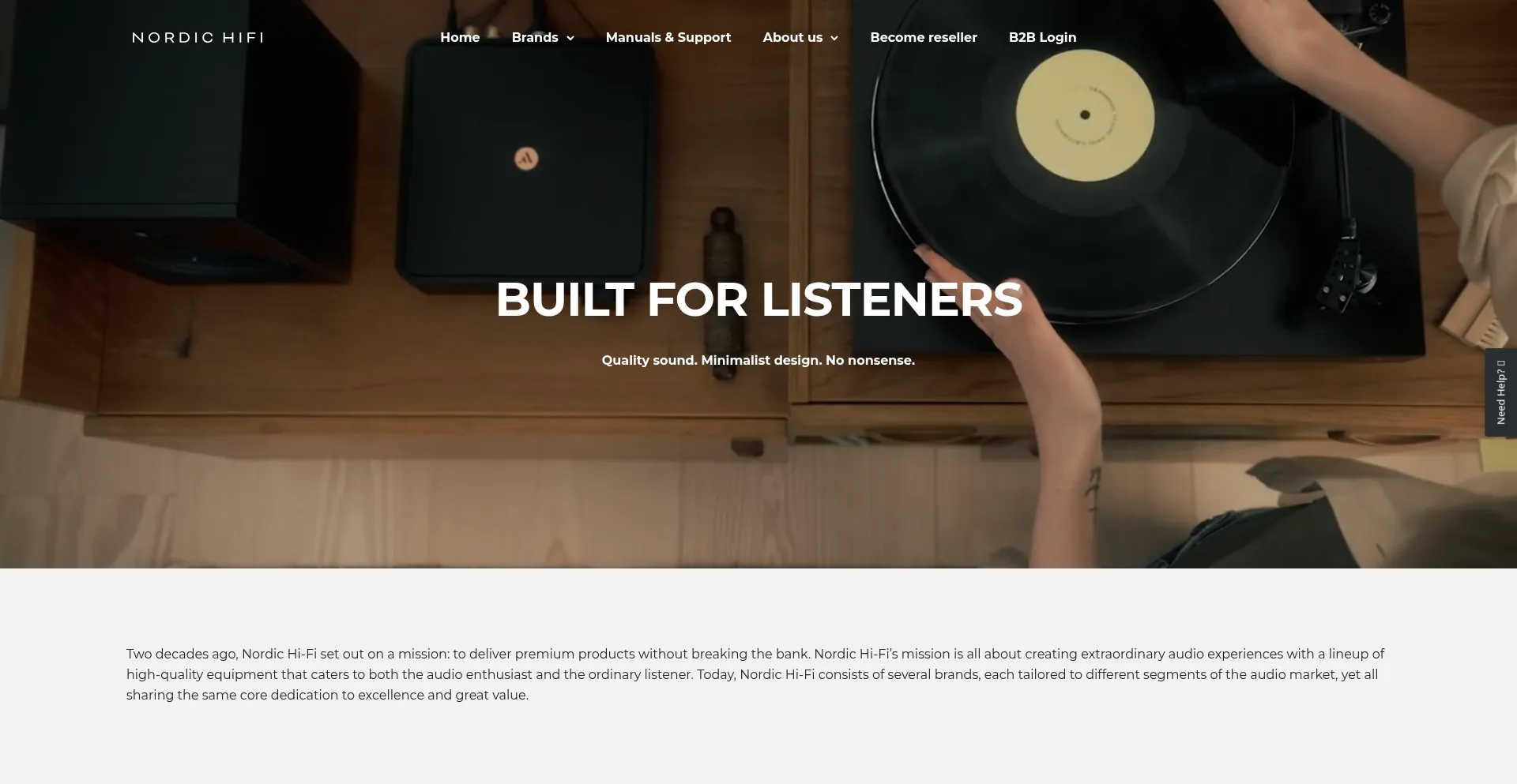 Website screenshot of Nordichifi.com
