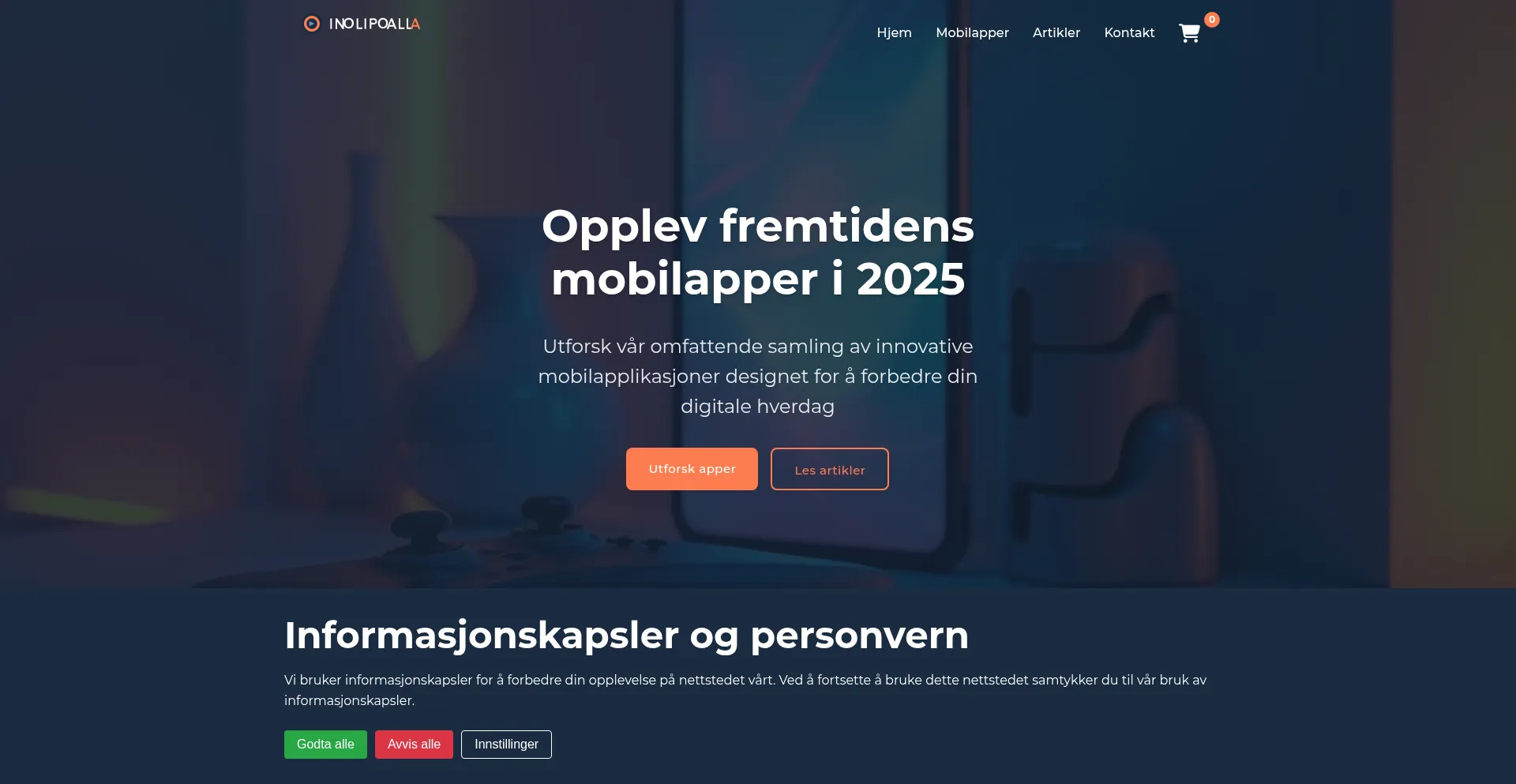 Website screenshot of Nordicmobilspill.com