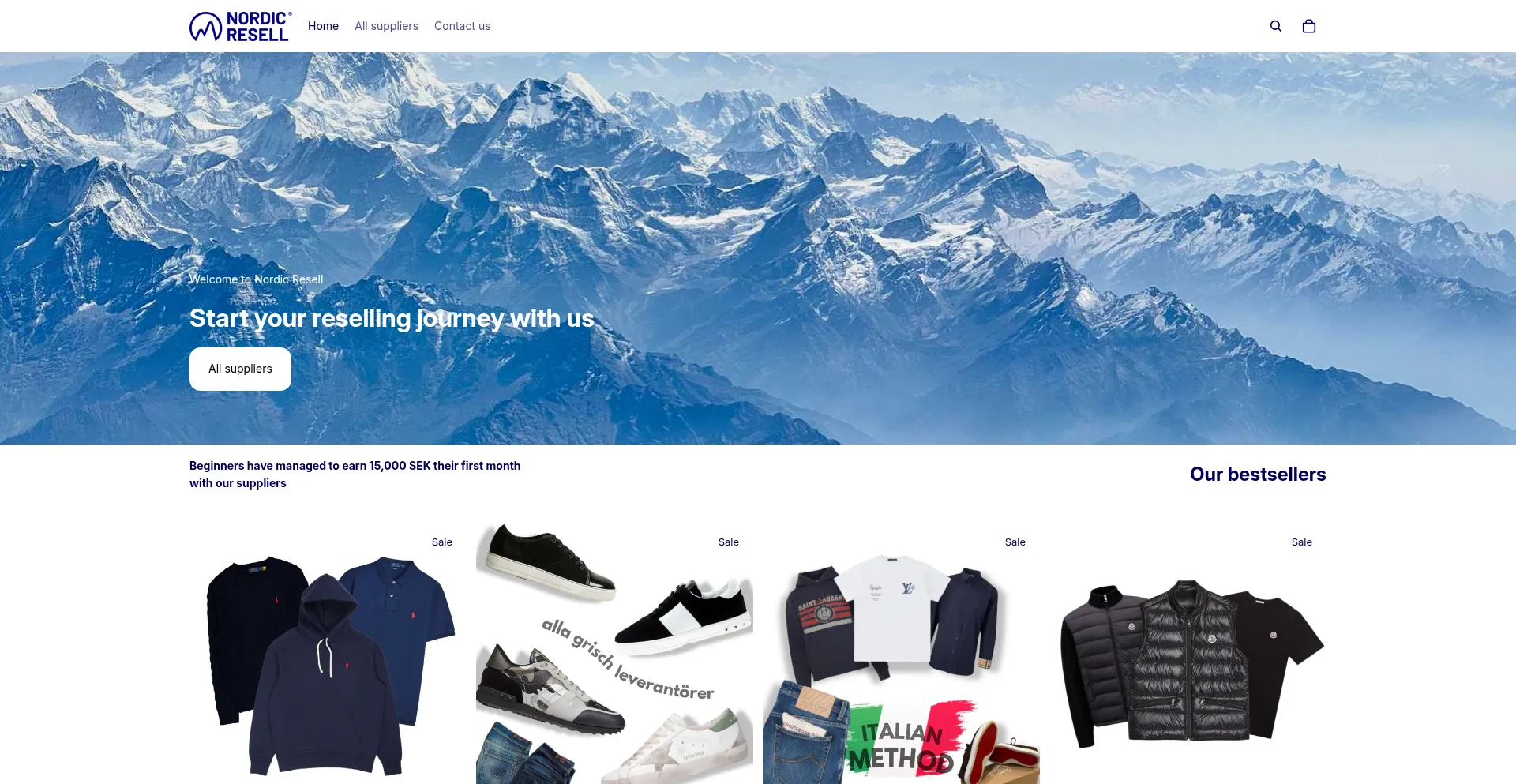 Website screenshot of Nordicresell.com