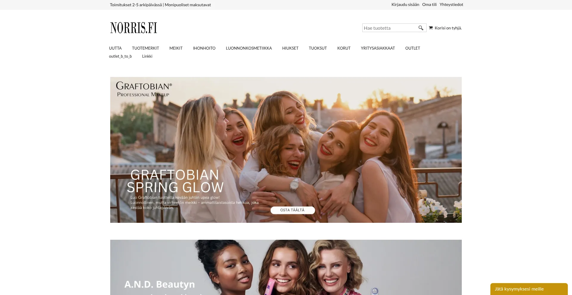 Website screenshot of Norriscos.fi