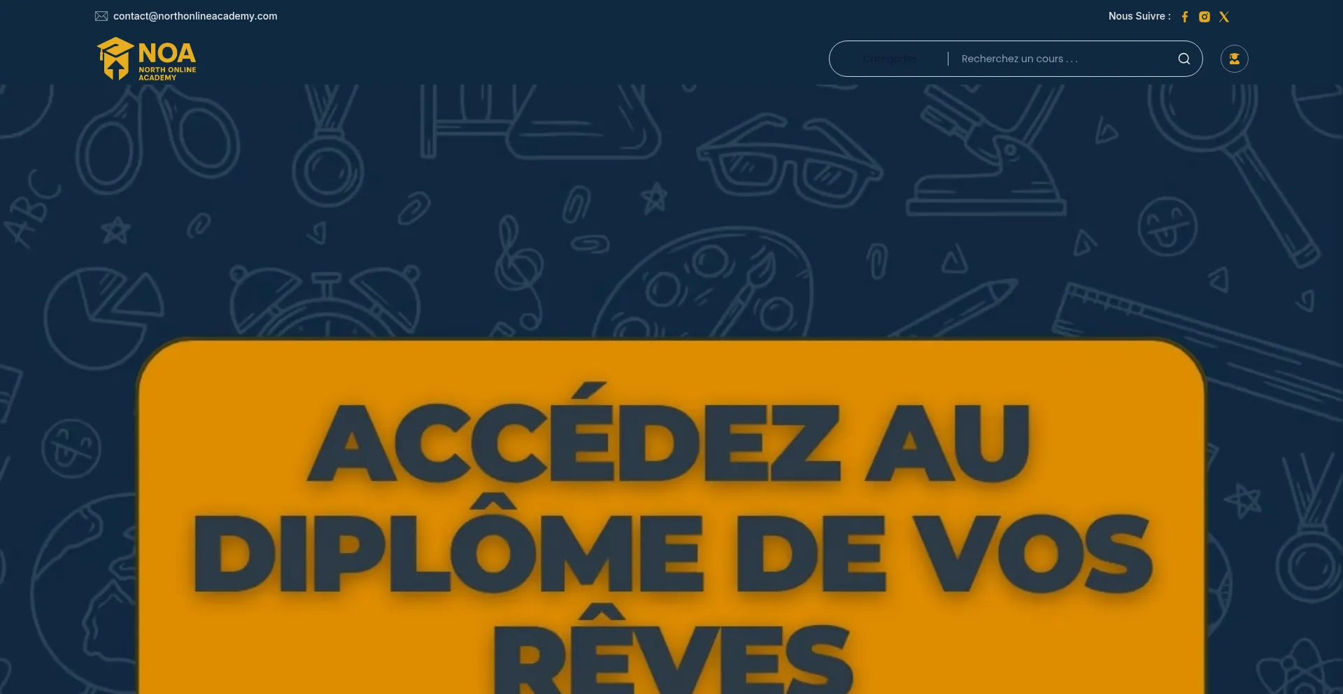 Website screenshot of Northonlineacademy.com