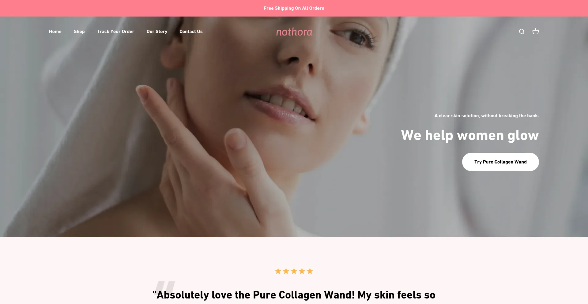 Website screenshot of Nothora.com