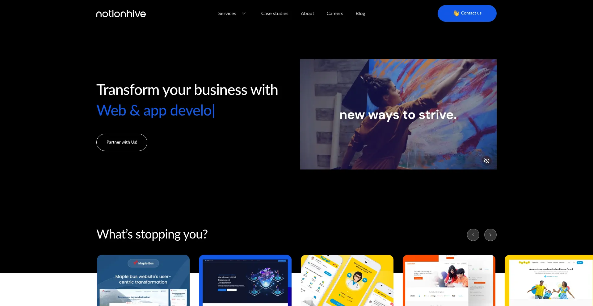 Website screenshot of Notionhive.com