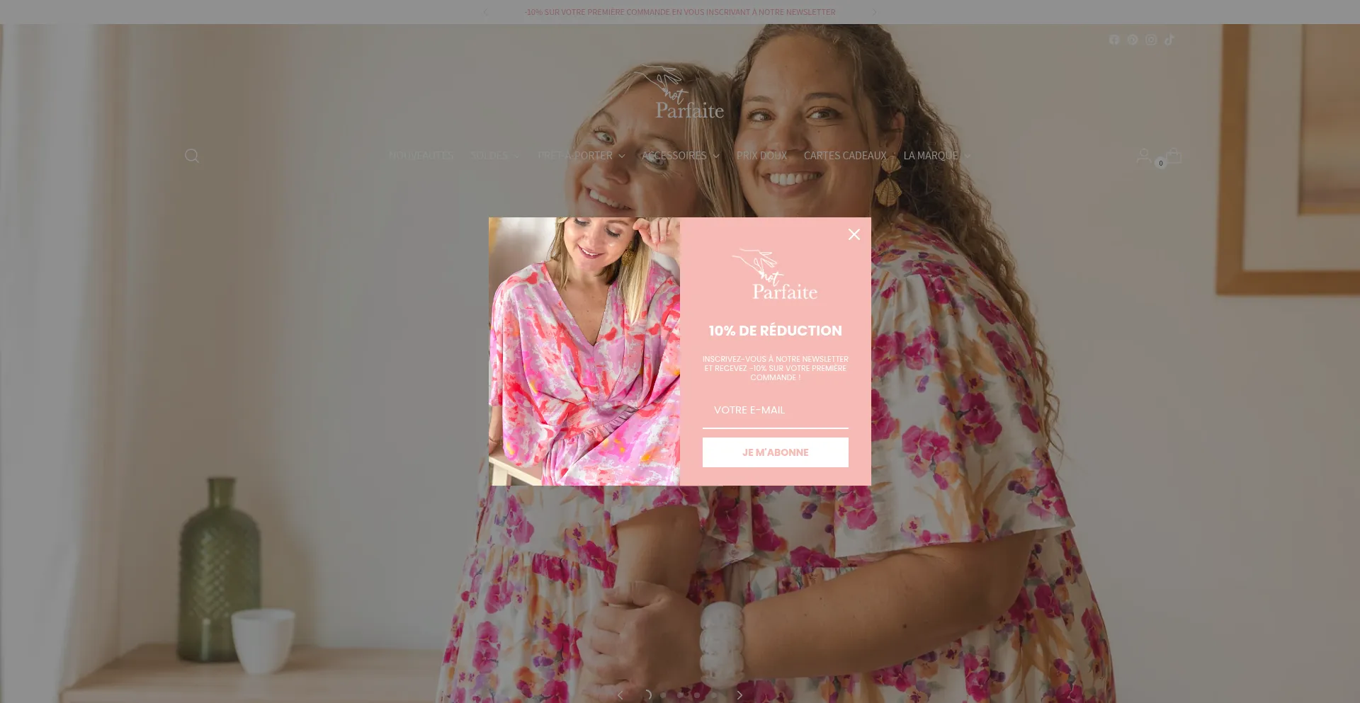 Website screenshot of Notparfaite.com