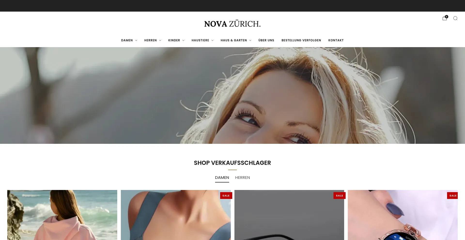 Website screenshot of Nova-zurich.com