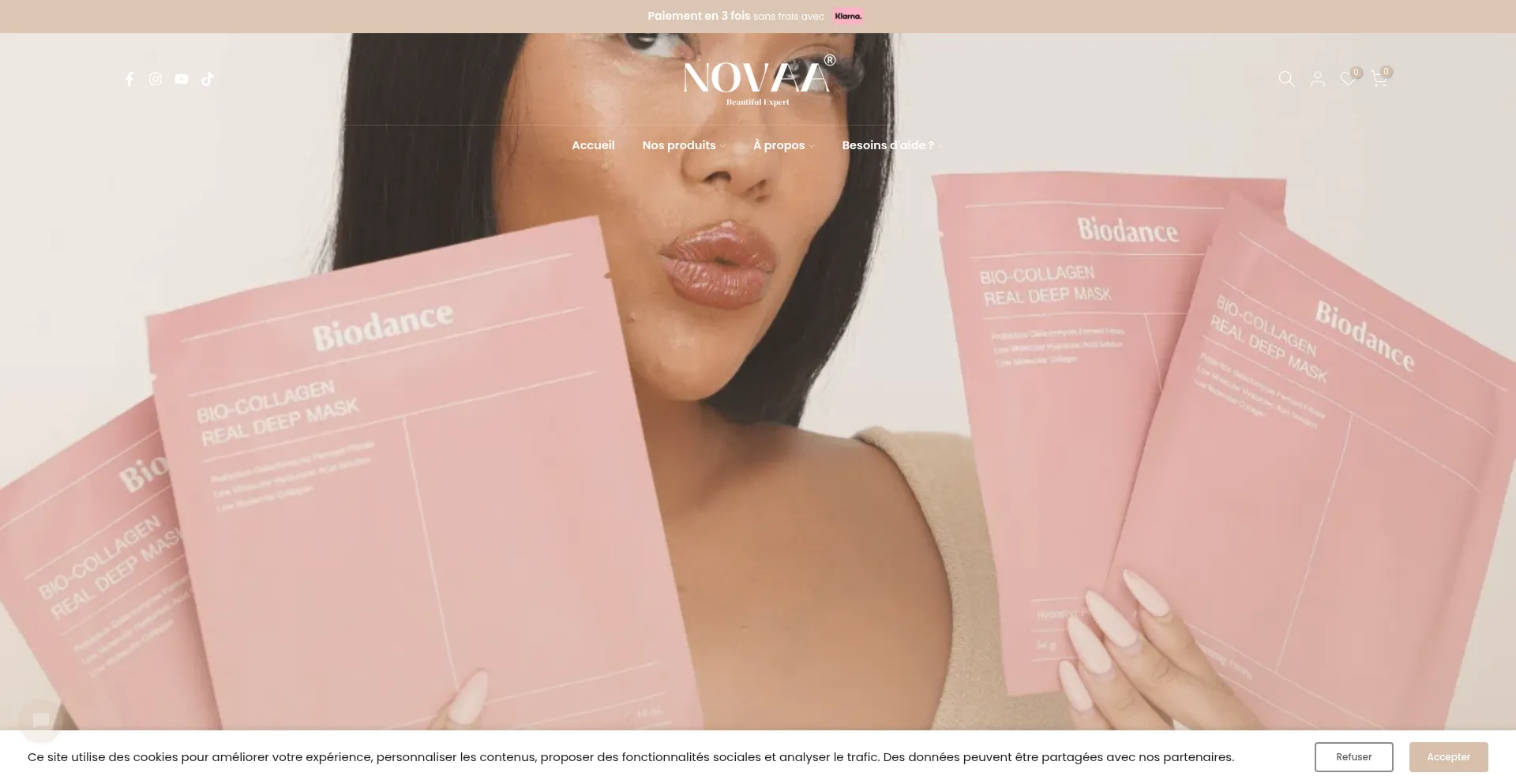 Website screenshot of Novaa.fr