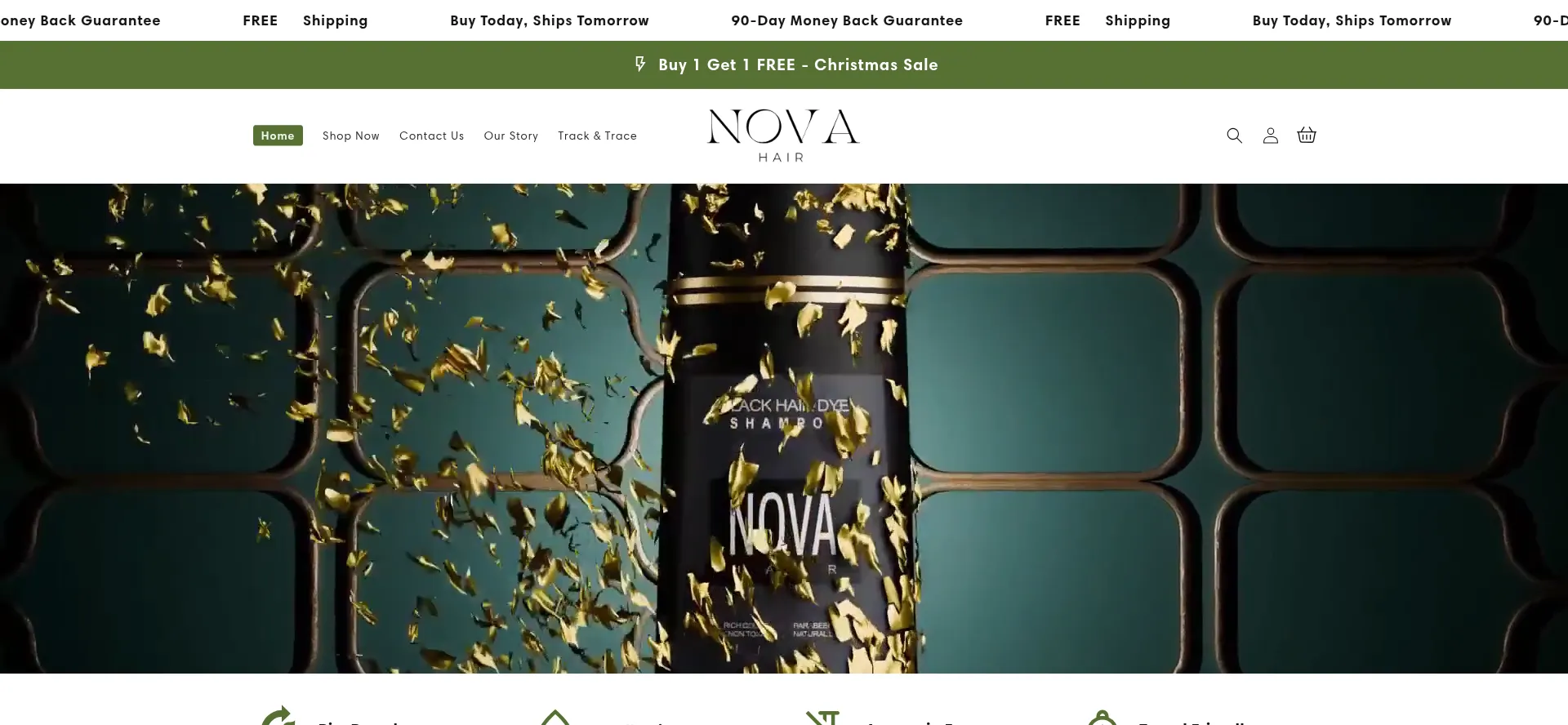 Website screenshot of Novahair.uk