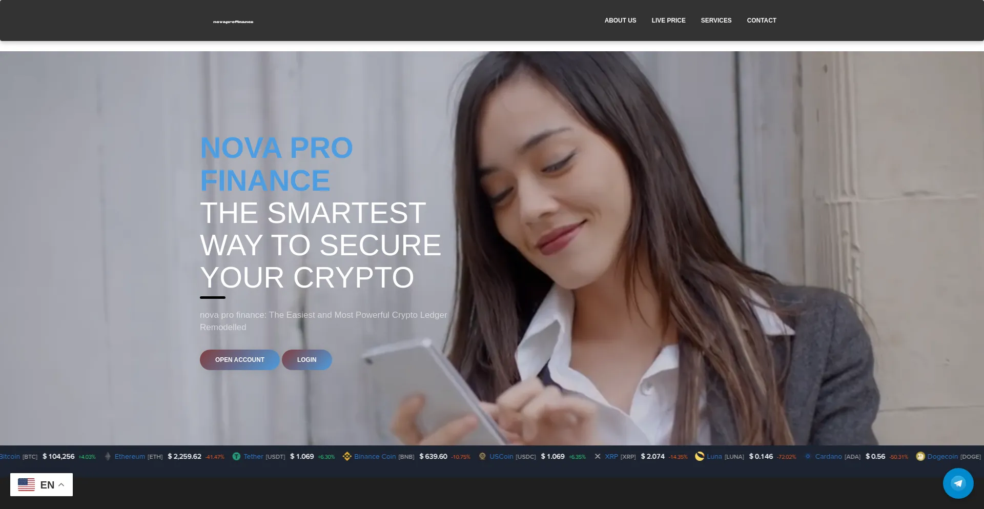 Website screenshot of Novaprofinance.com