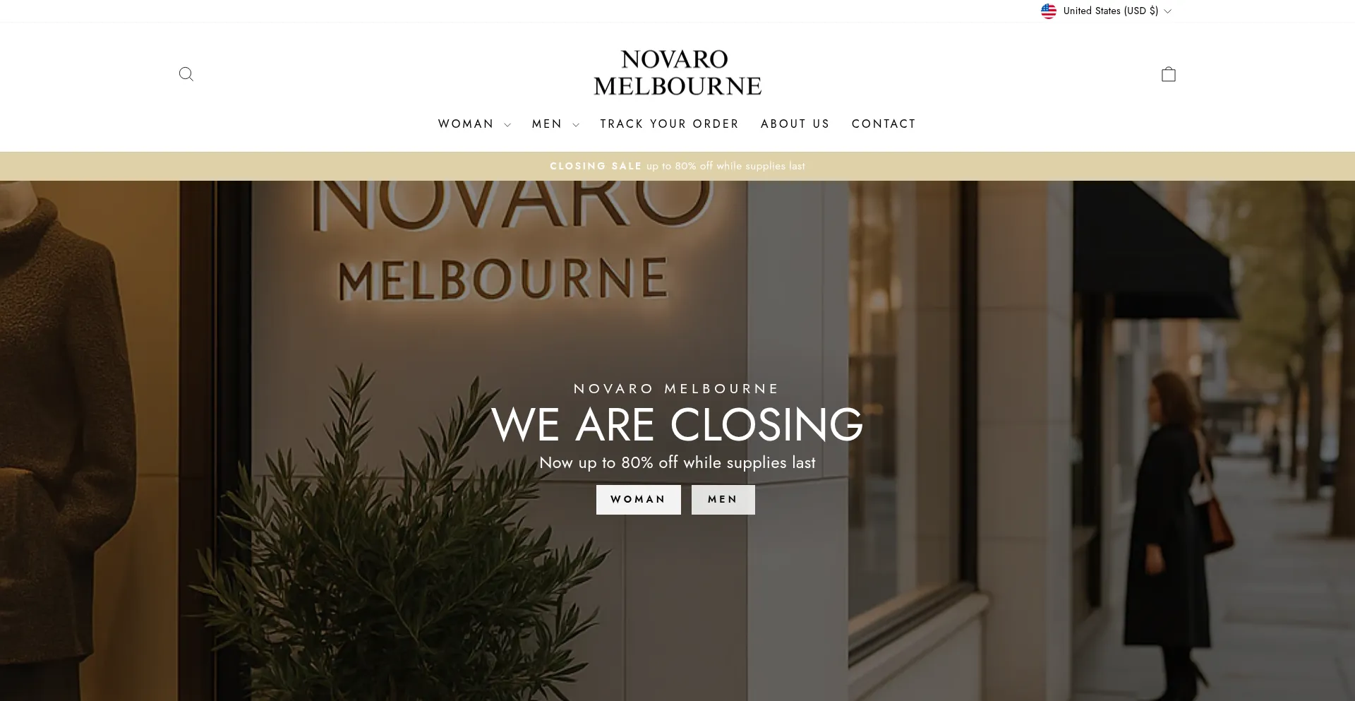 Website screenshot of Novaro-melbourne.com
