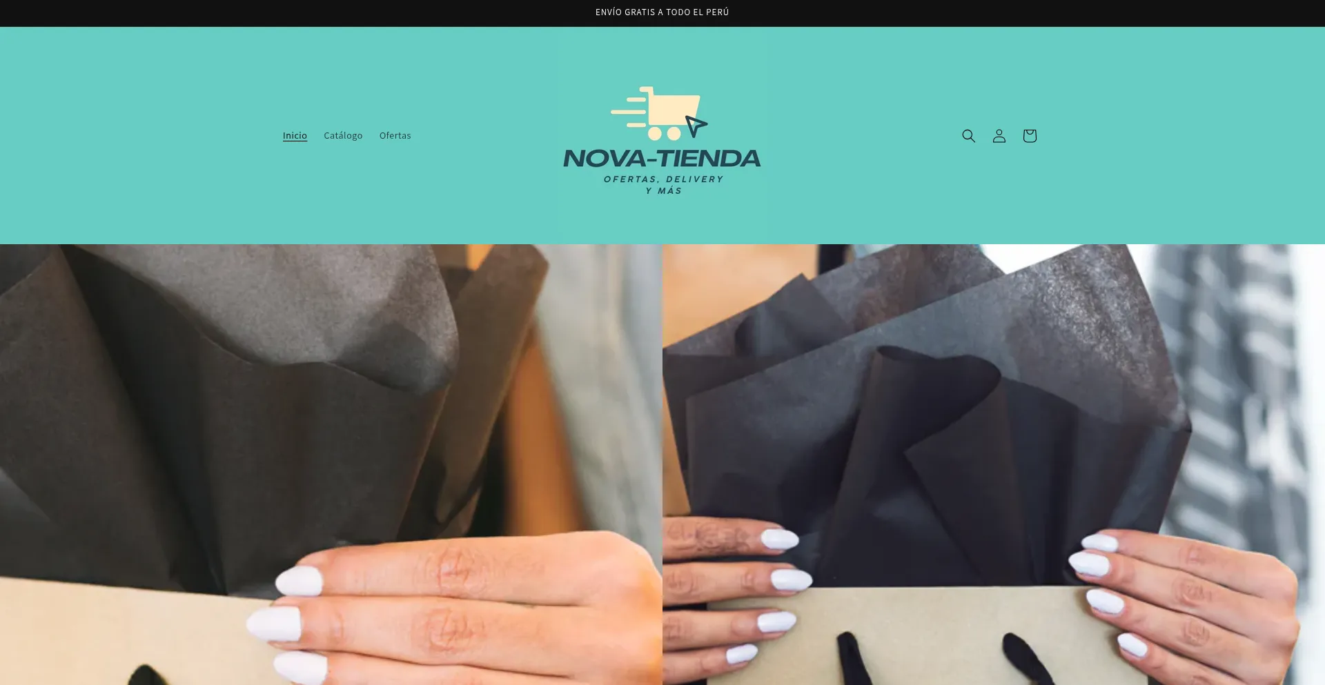 Website screenshot of Novatiendape.store