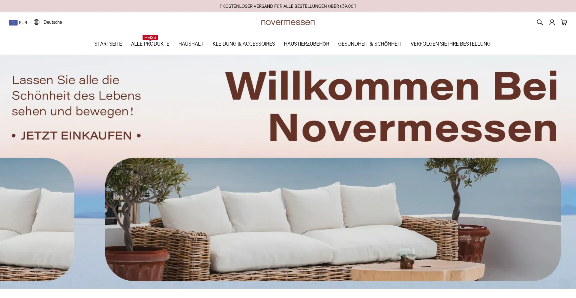 Website screenshot of Novermessen.de