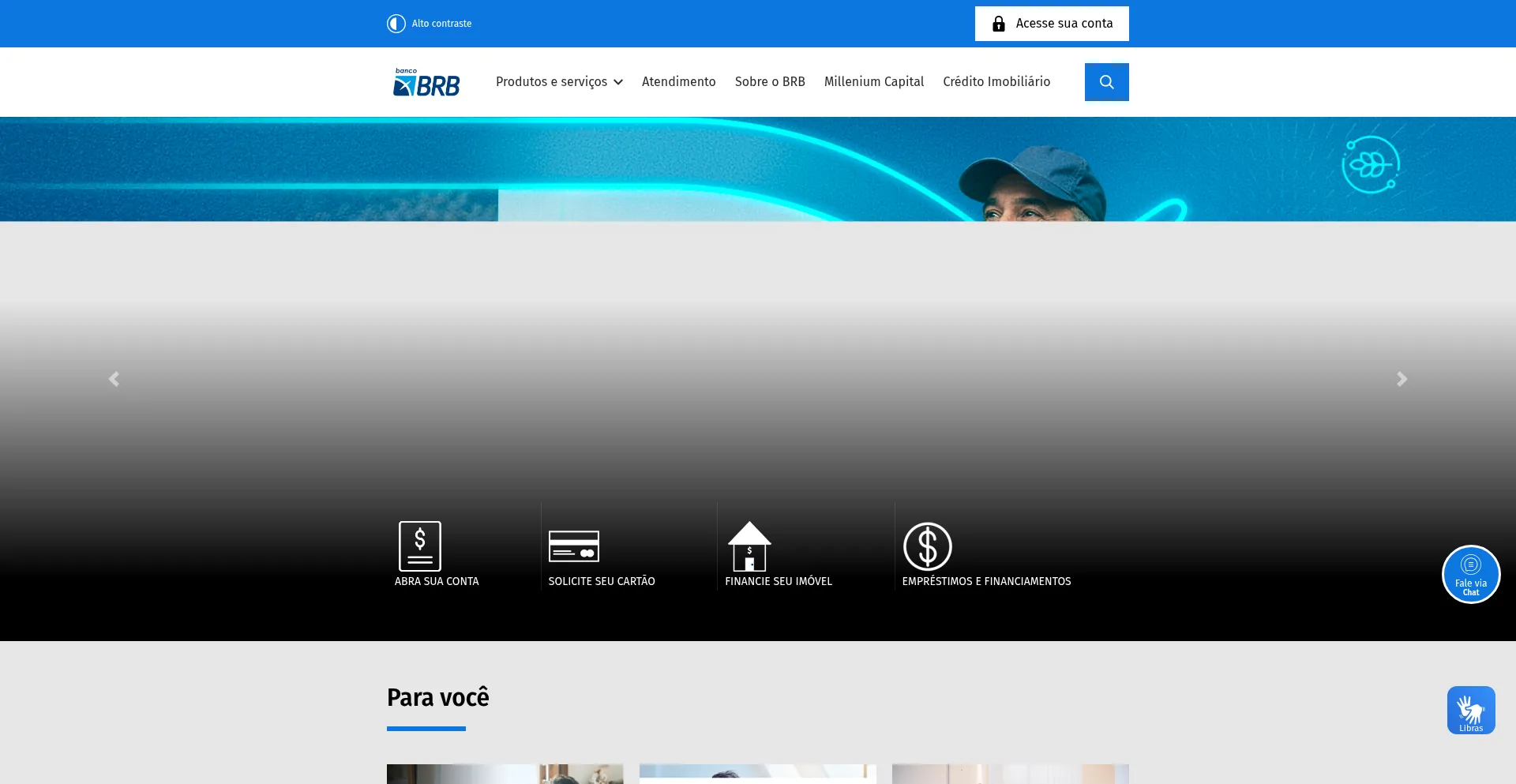Website screenshot of Novo.brb.com.br