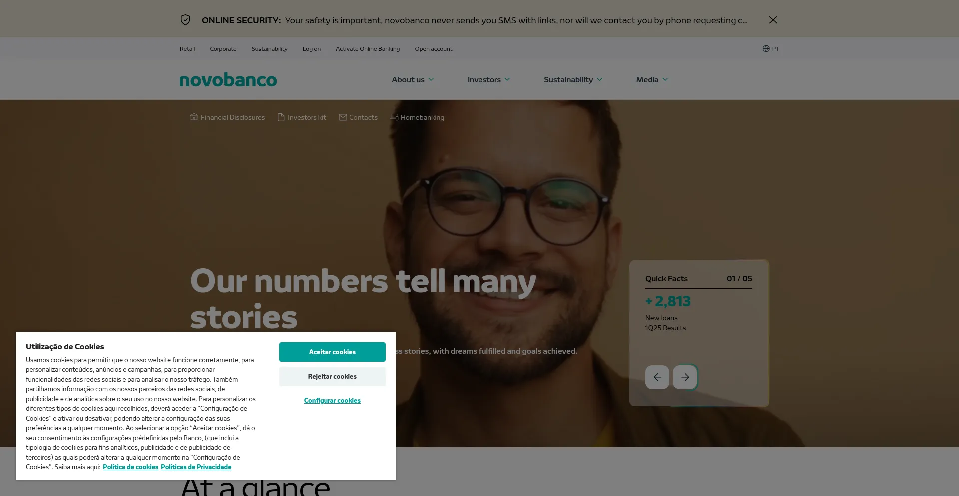 Website screenshot of Novobanco.com