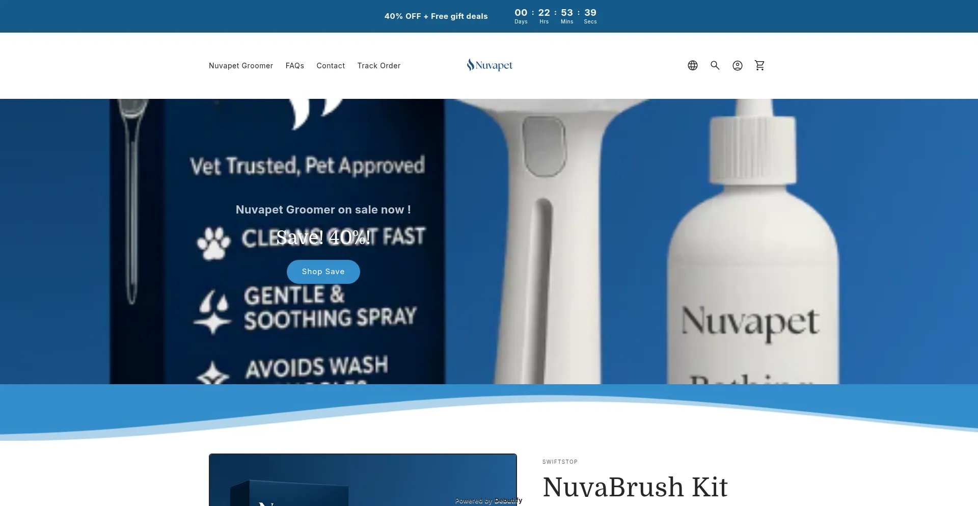 Website screenshot of Nuvapetco.com