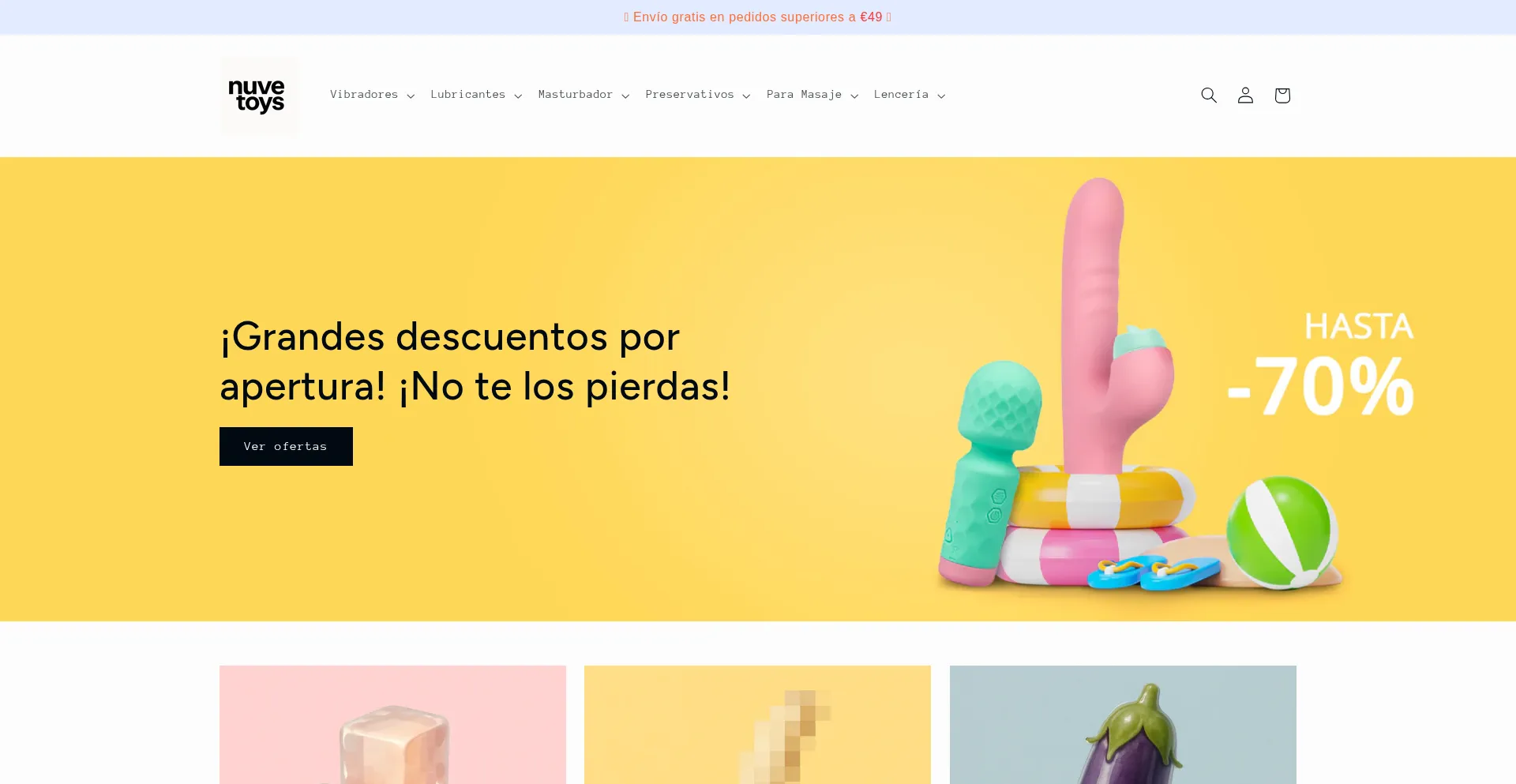 Website screenshot of Nuvetoys.com