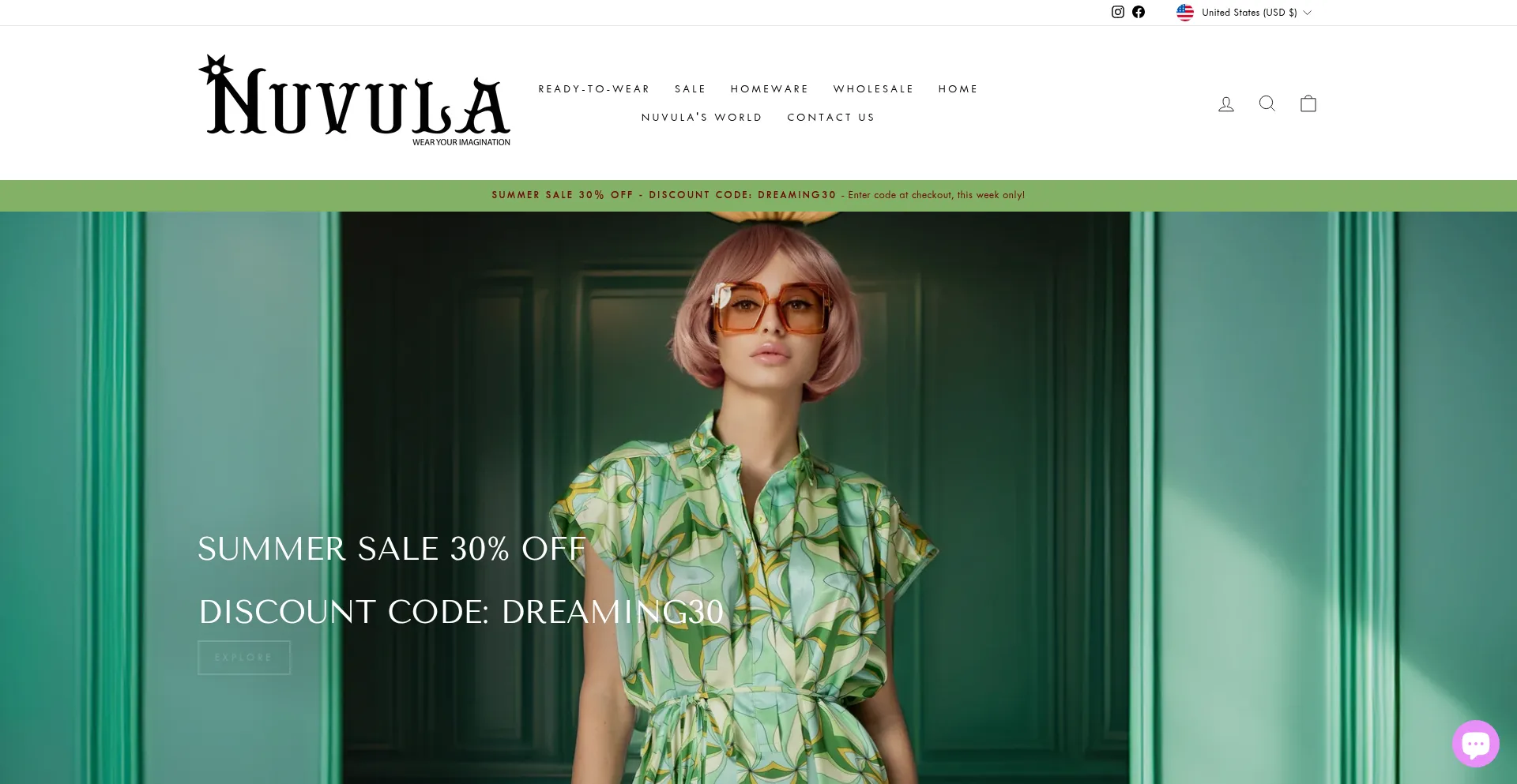 Website screenshot of Nuvula.com