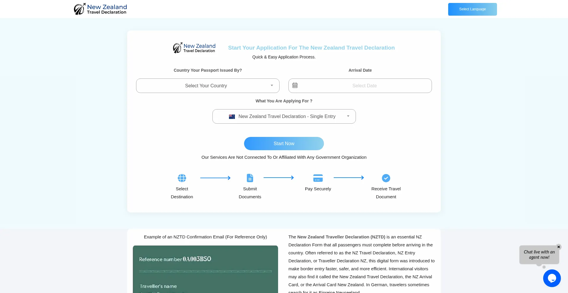 Nztd-arrivalcard.edocsllc.online