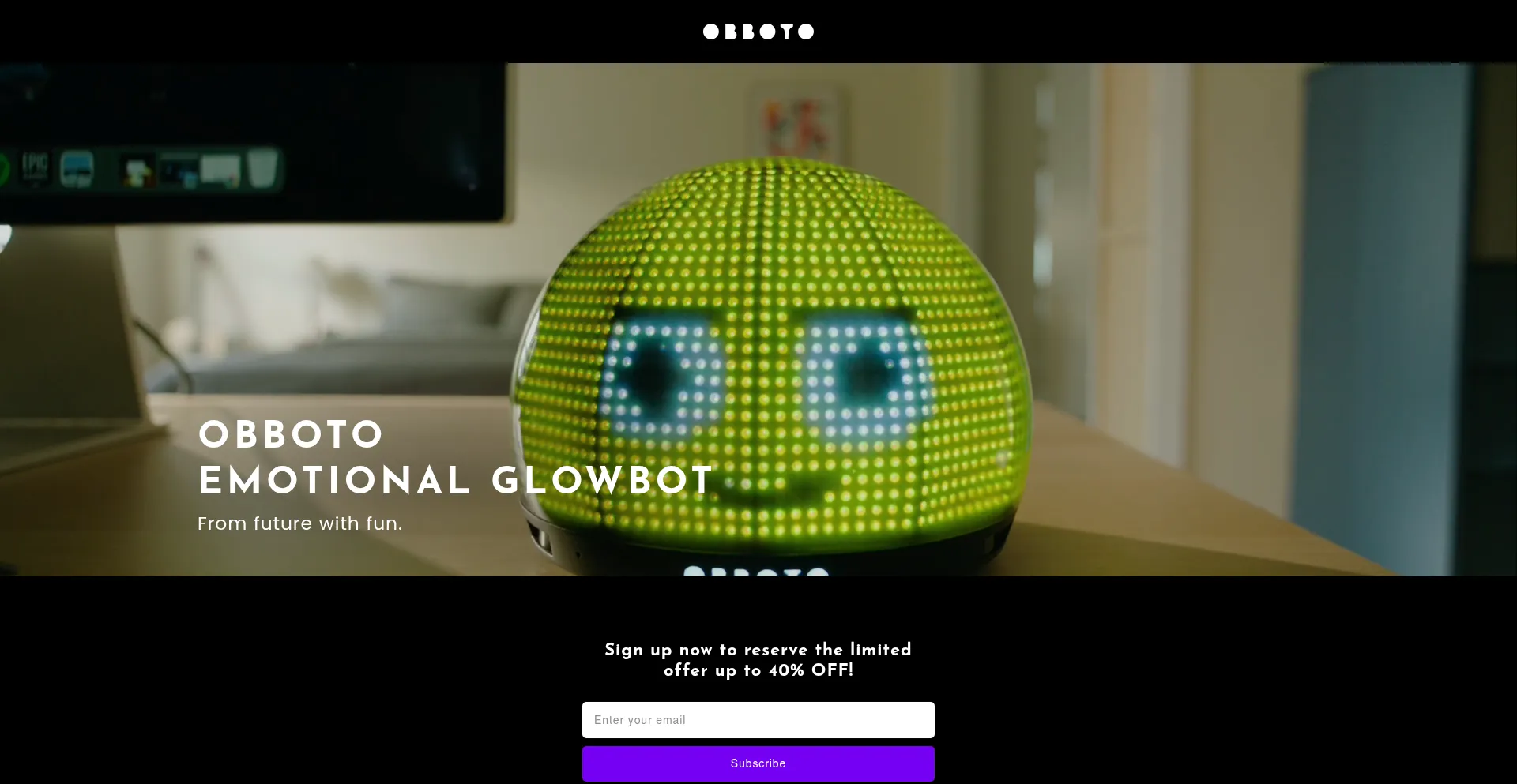 Website screenshot of Obboto.com