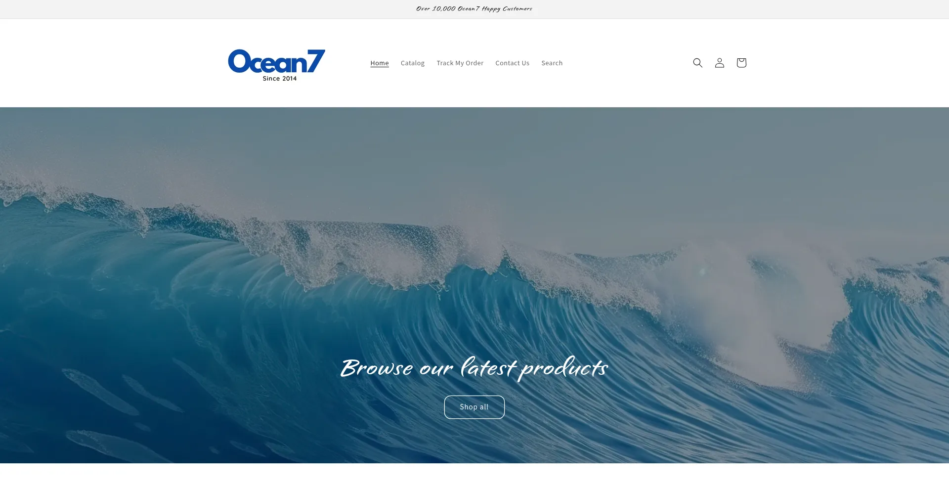Website screenshot of Ocean7nyc.com