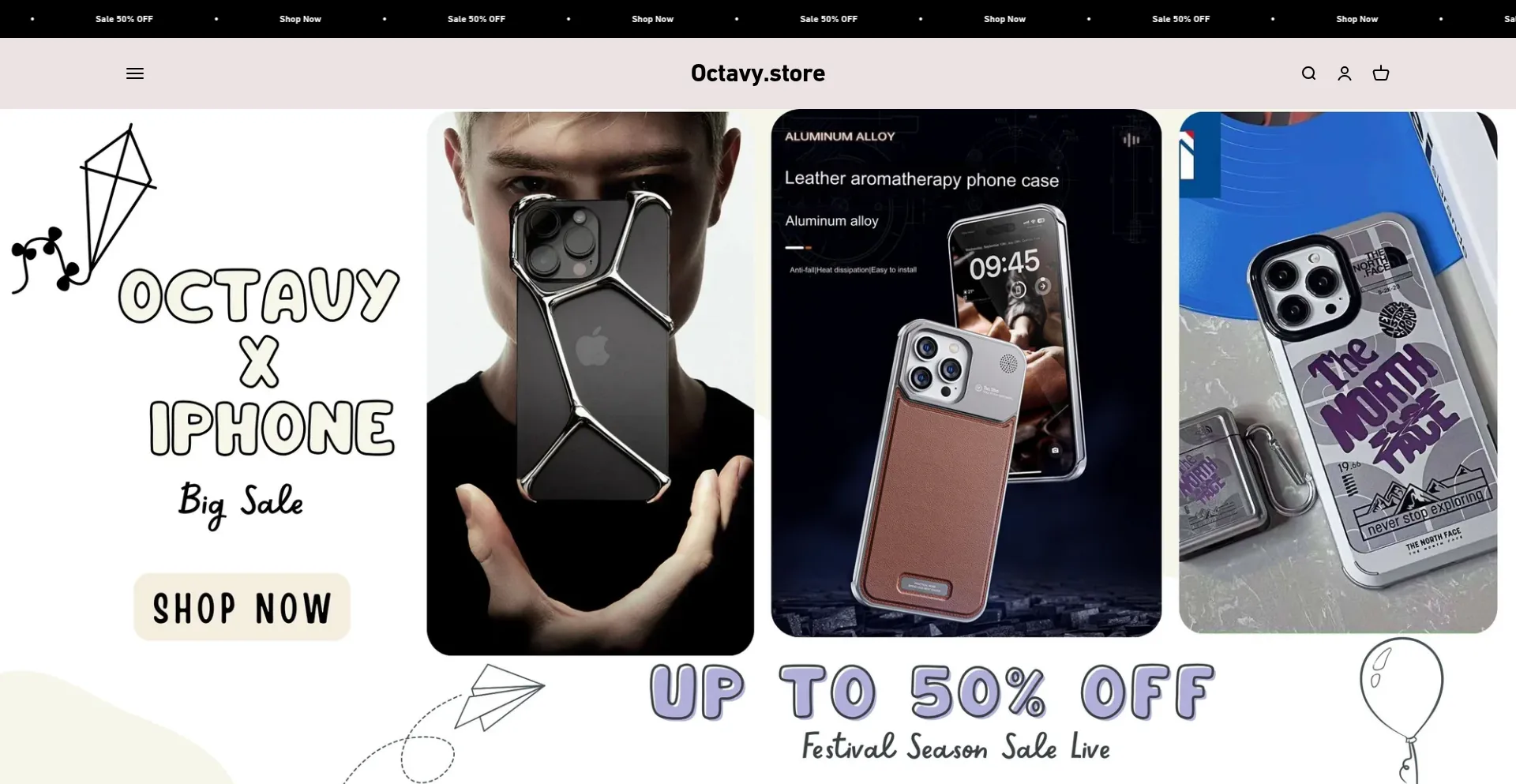 Website screenshot of Octavy.store