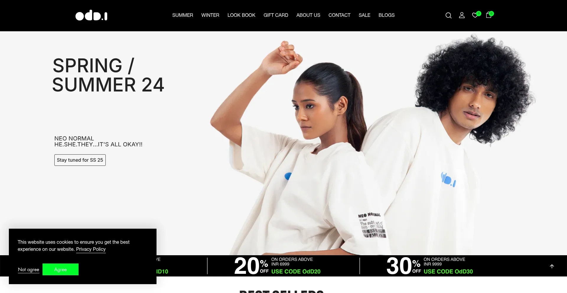 Website screenshot of Odd1.in