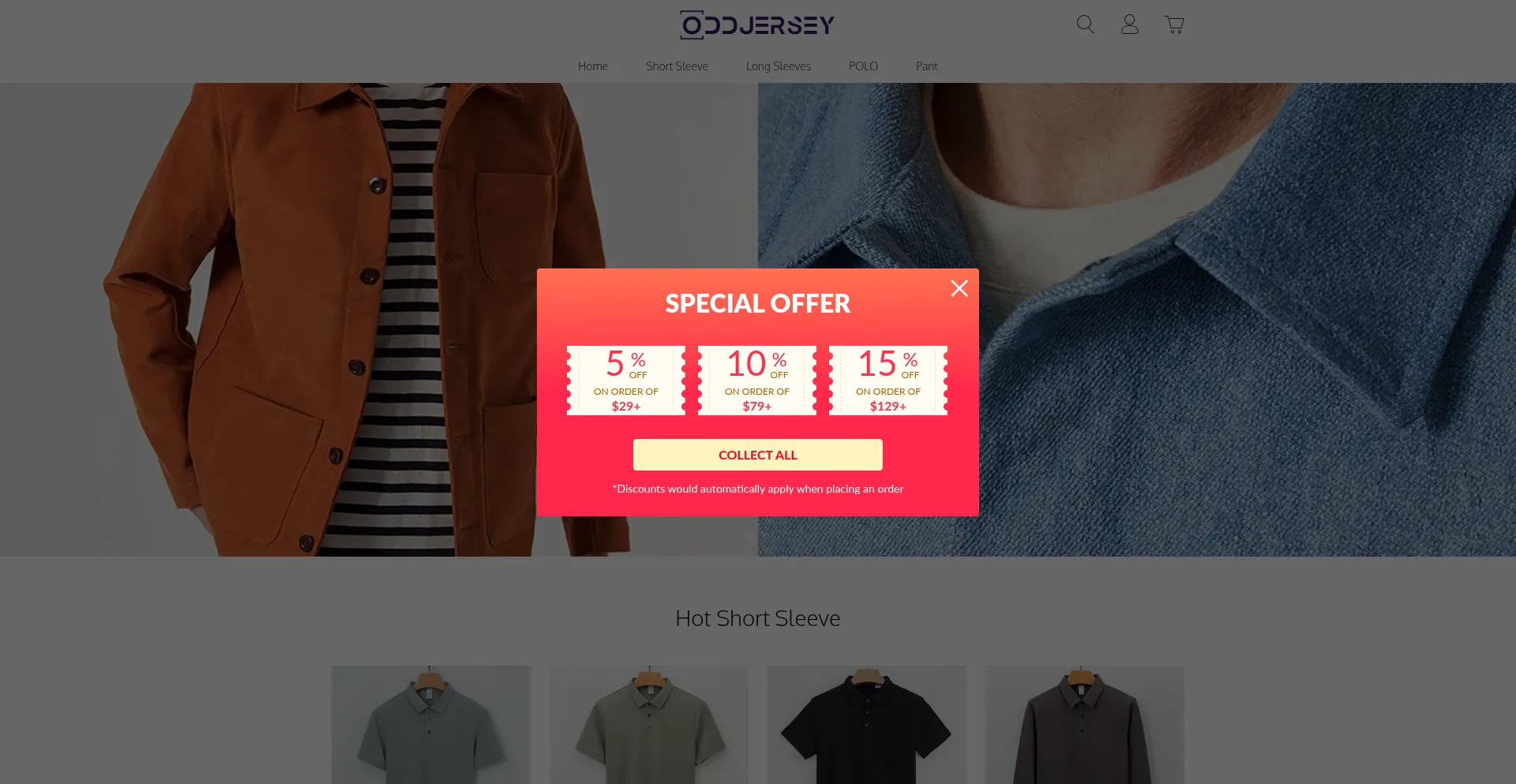 Website screenshot of Oddjersey.cn