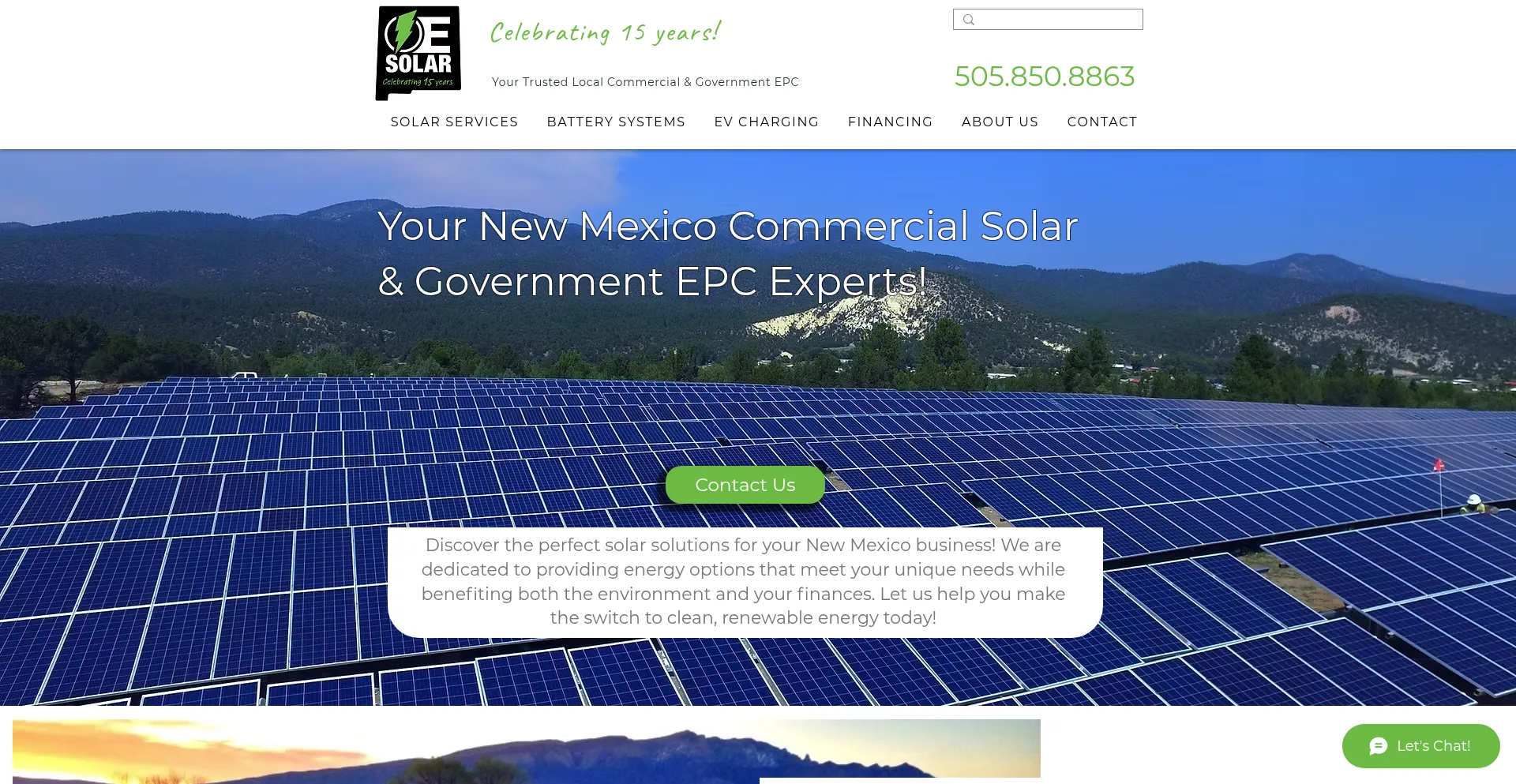 Website screenshot of Oesolarnm.com